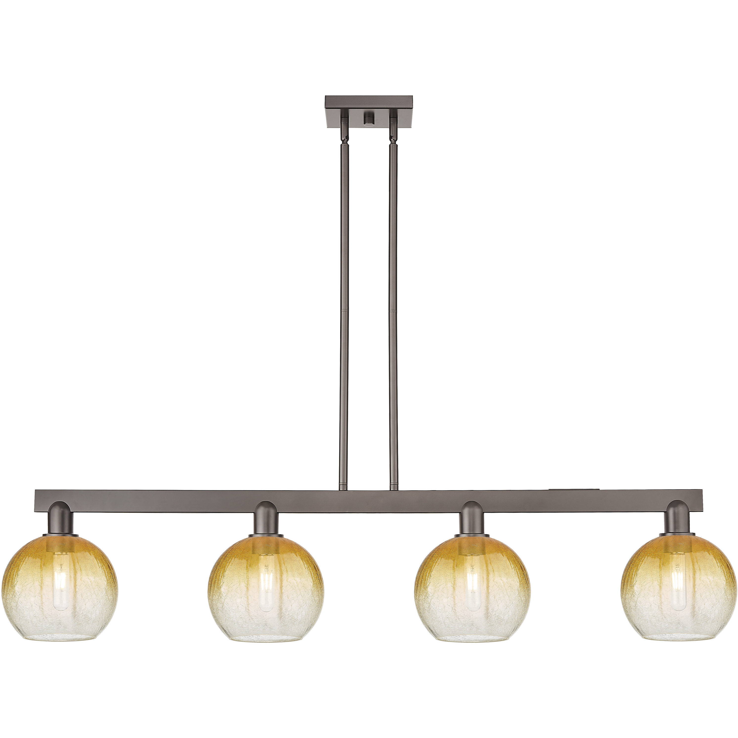 Brookhaven Globe Island Light Ceiling Light in Oil Rubbed Bronze, Amber Glass