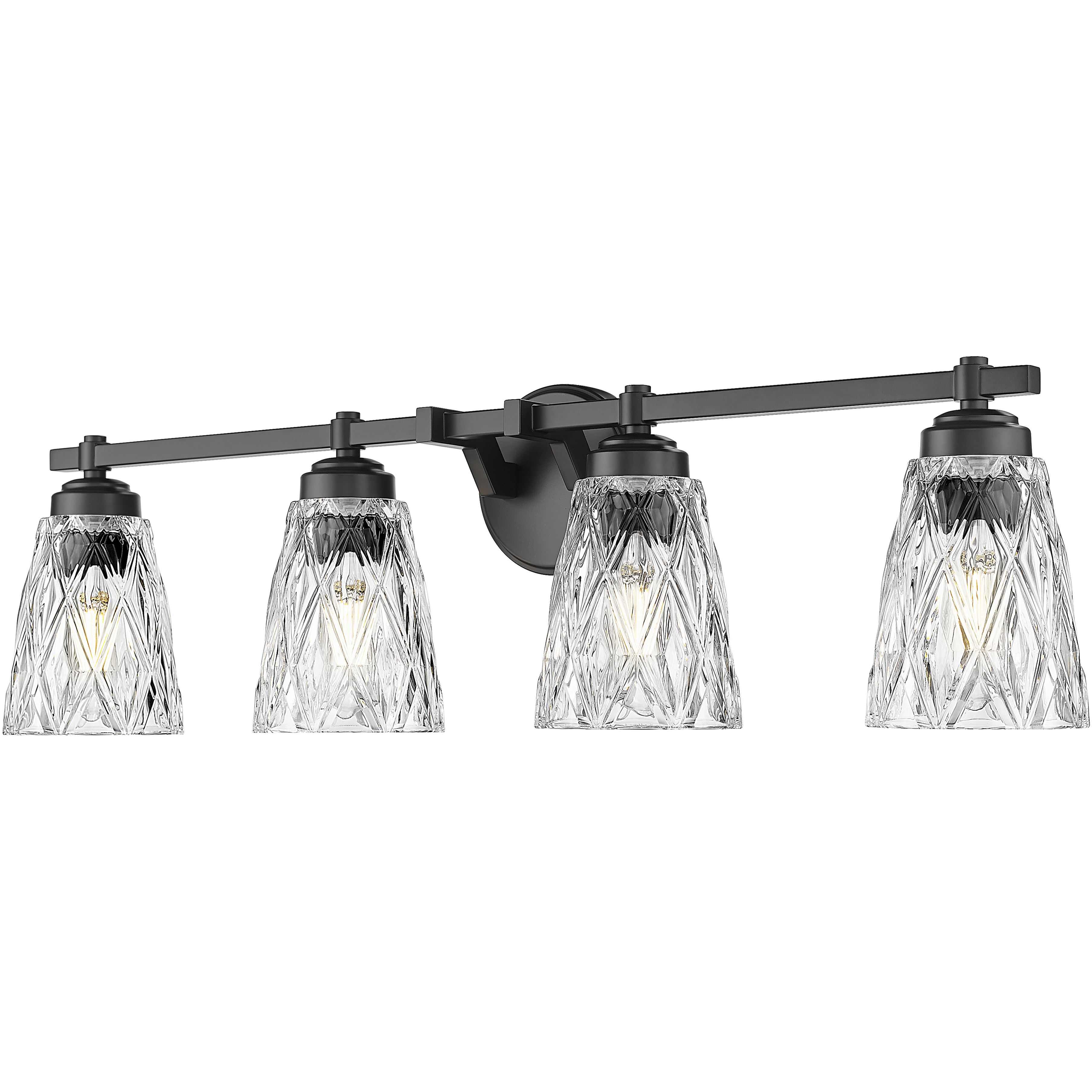 Andree 4 Light 32 inch Matte Black Bathroom Vanity Wall Light
