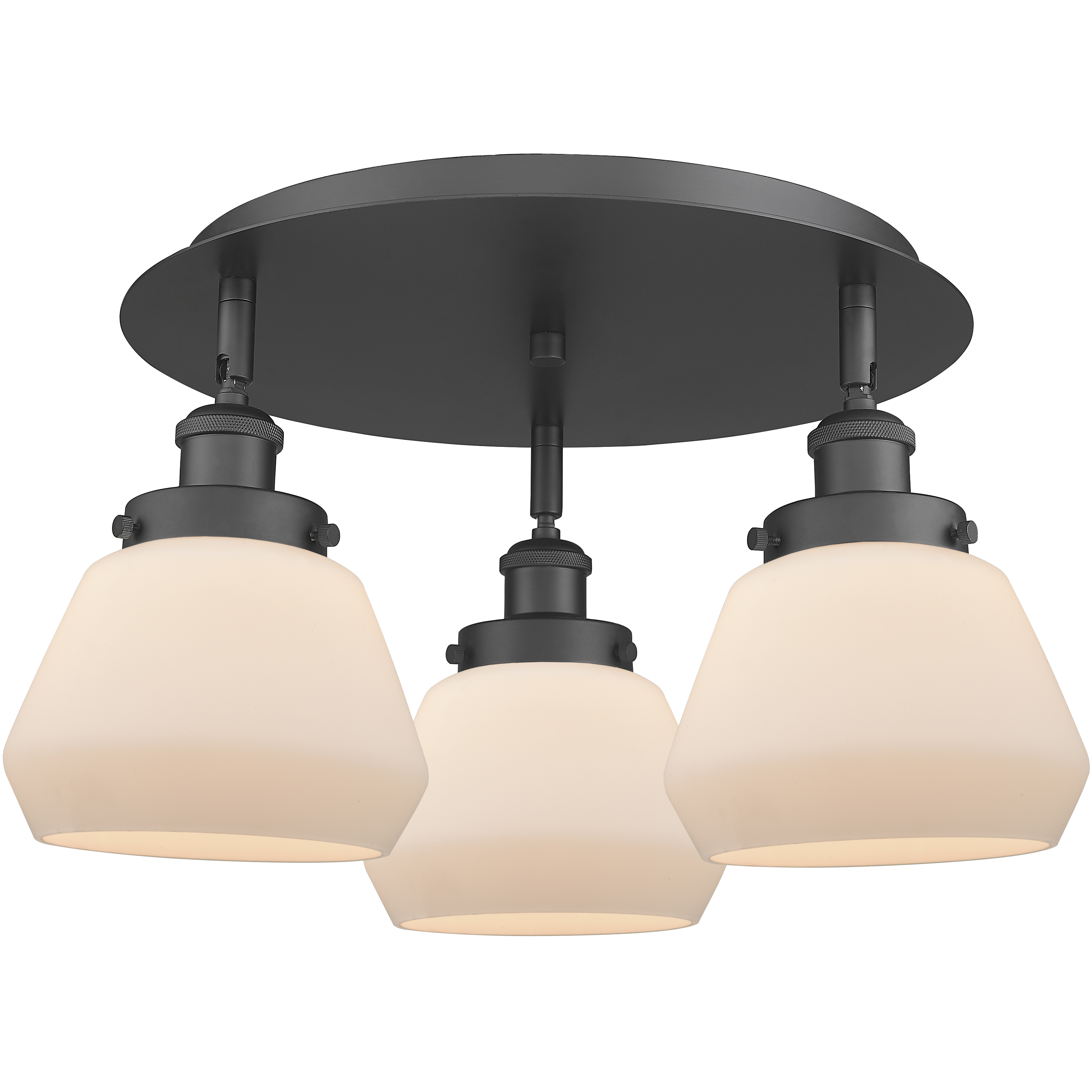 Fulton 3 Light 18.25 inch Matte Black Flush Mount Ceiling Light in Matte White