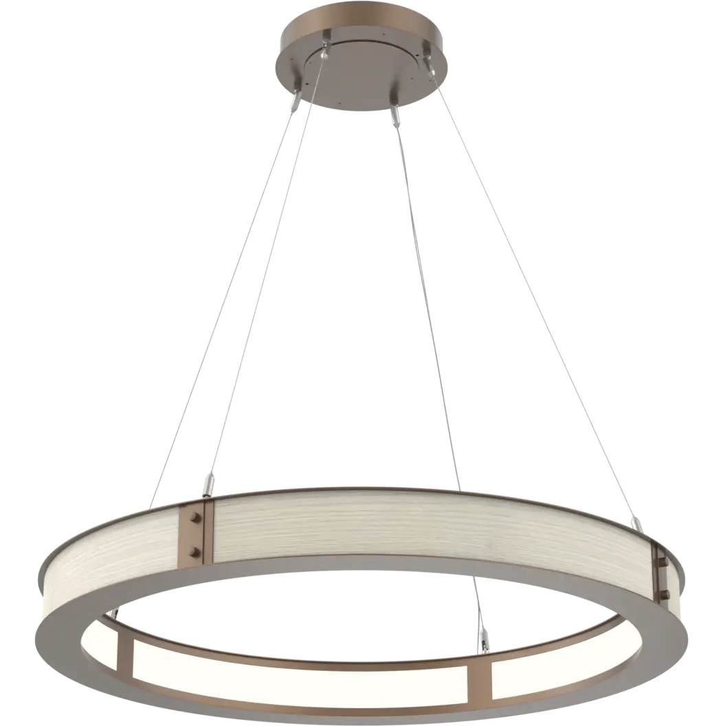 Verona LED 36 inch Burnished Bronze with Light Oak Ring Chandelier Ceiling Light