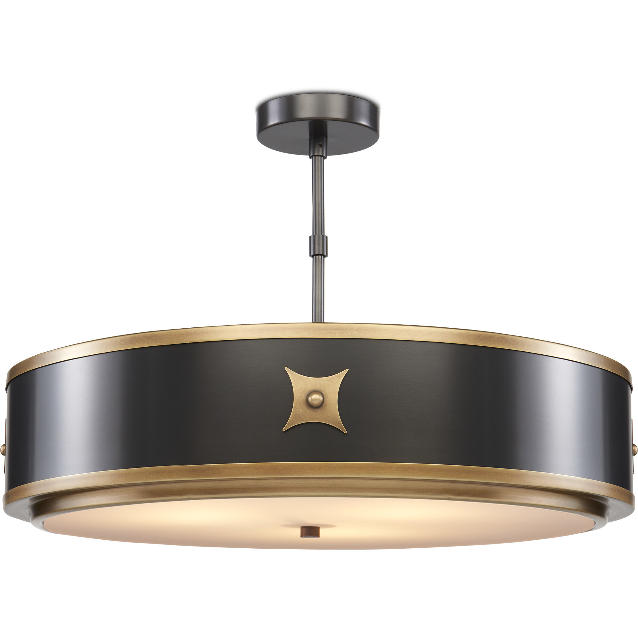 Huntsman 3 Light 24.5 inch Satin Black Semi-Flush Mount Ceiling Light