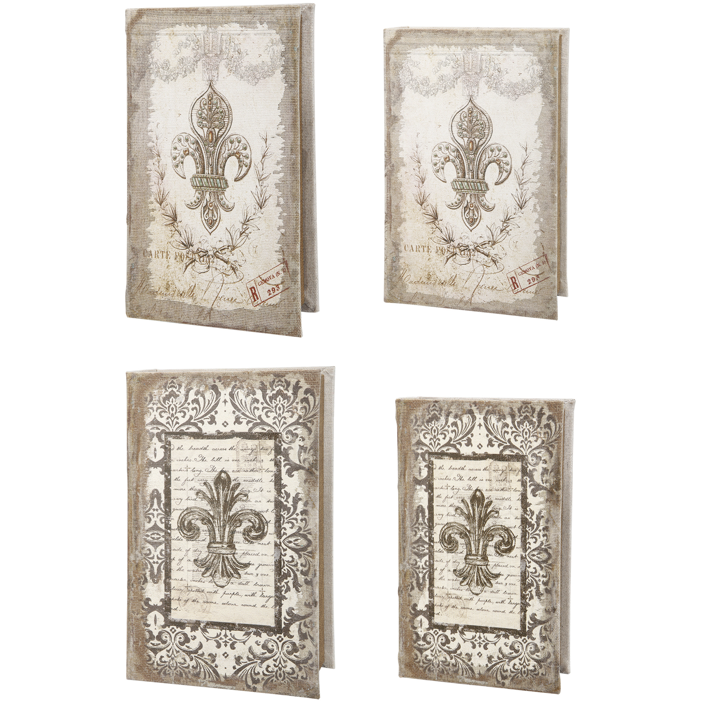 Anita 7 X 3.2 inch White Book Box, Set of 4