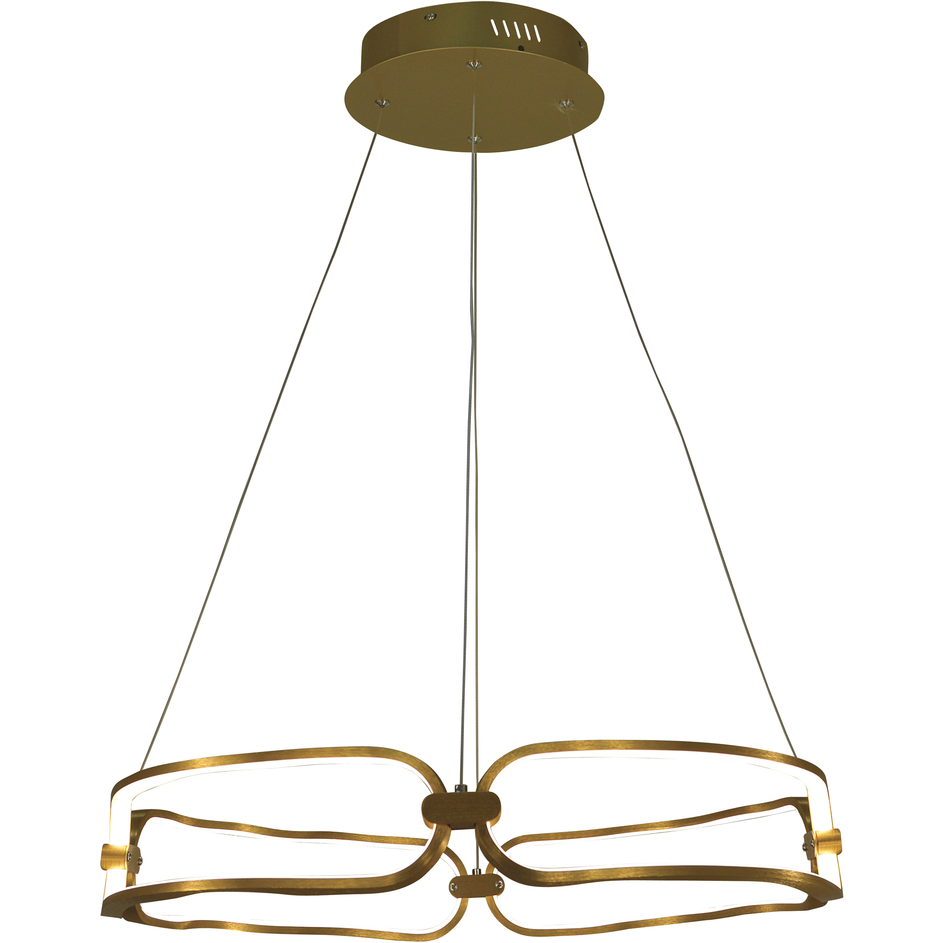 Luka LED 24 inch Brushed Gold Dining Chandelier Ceiling Light in Black