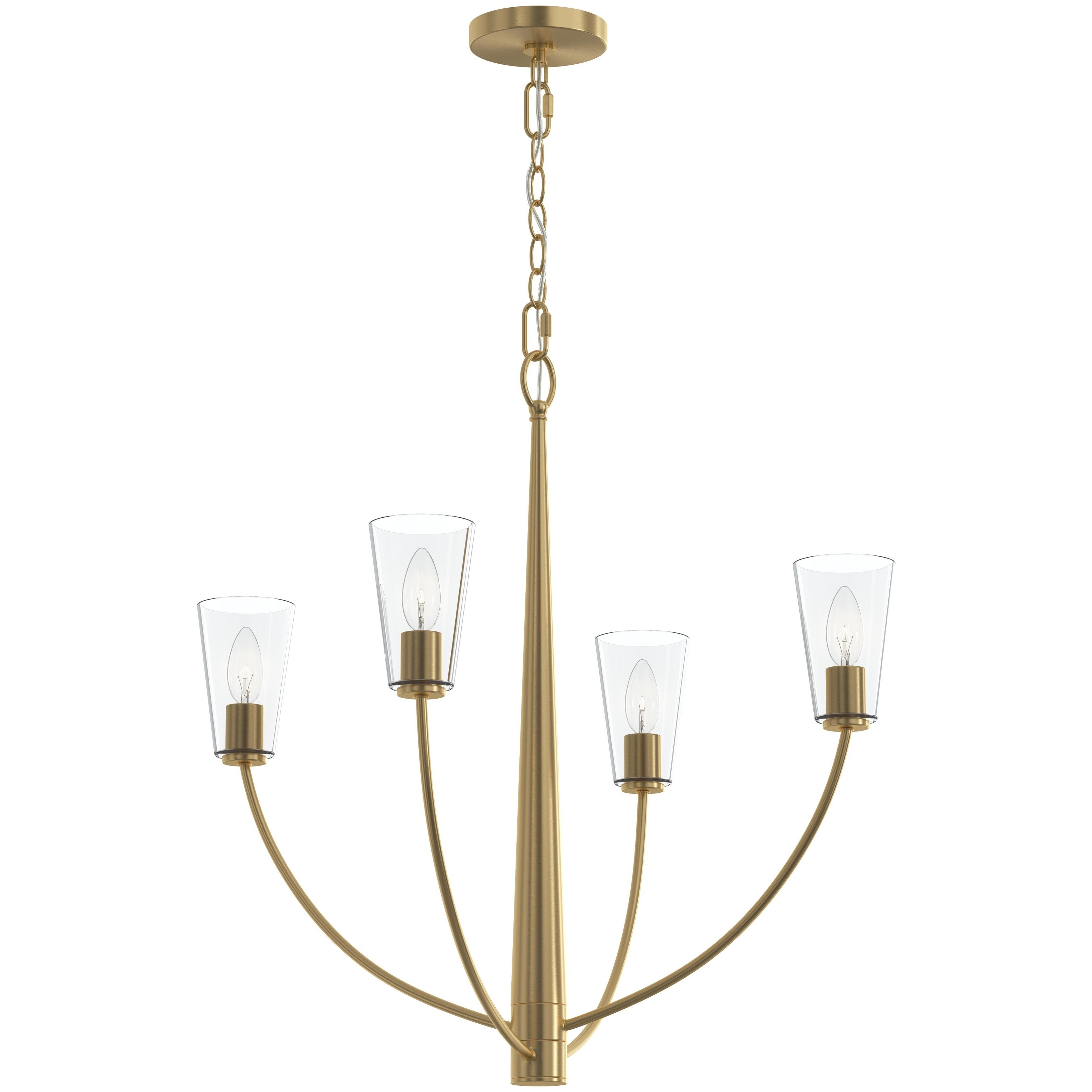 Jheni 4 Light 26 inch Brushed Gold Chandelier Ceiling Light