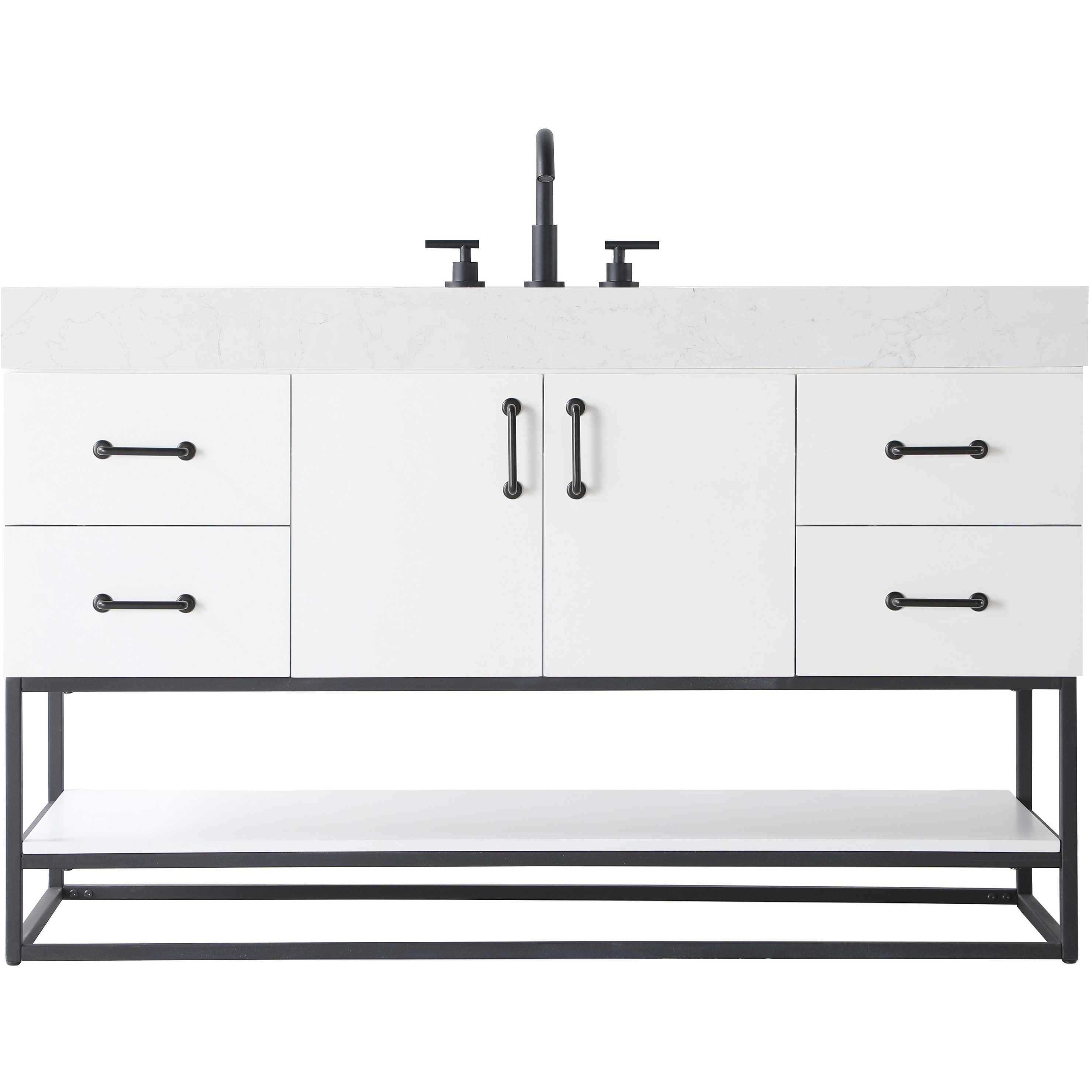 Caroline 54 X 34 inch White Bathroom Vanity Cabinet