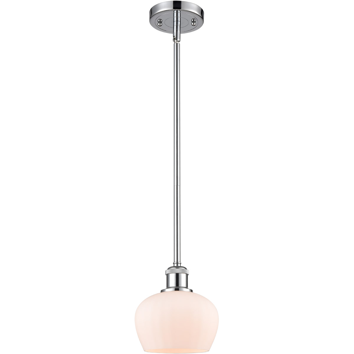 Ballston Fenton 1 Light 7 inch Polished Chrome Pendant Ceiling Light in Matte White Glass, Ballston
