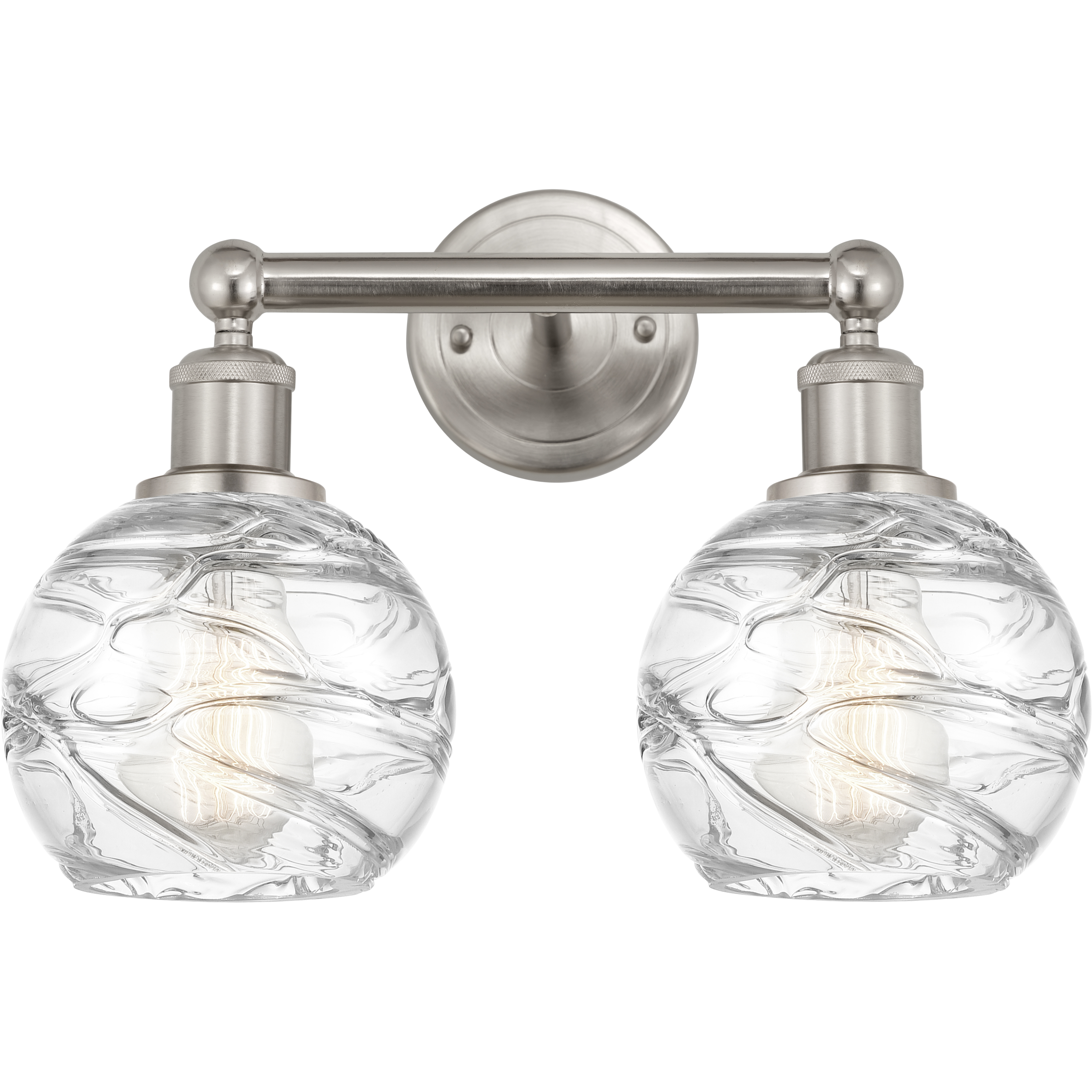 Edison Athens Deco Swirl 2 Light 15 inch Brushed Satin Nickel Bath Vanity Light Wall Light