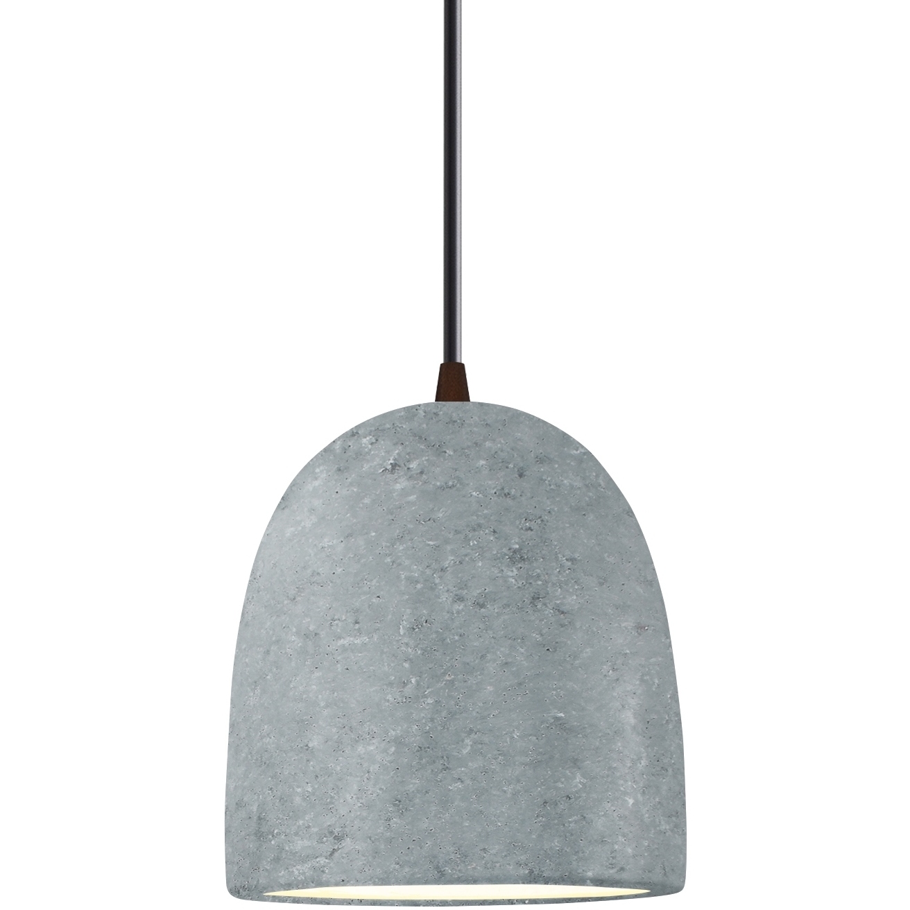 Radiance Collection - Bell Single Drop Pendant in Dark Bronze, Dedicated LED, Concrete, Black, Form+Finish+Function