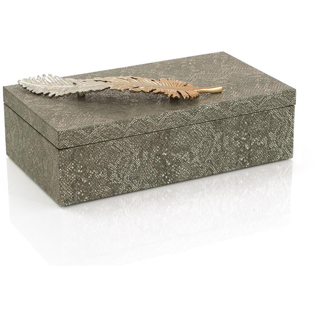 Feathered 16 X 9 inch Vegan Snakeskin Box