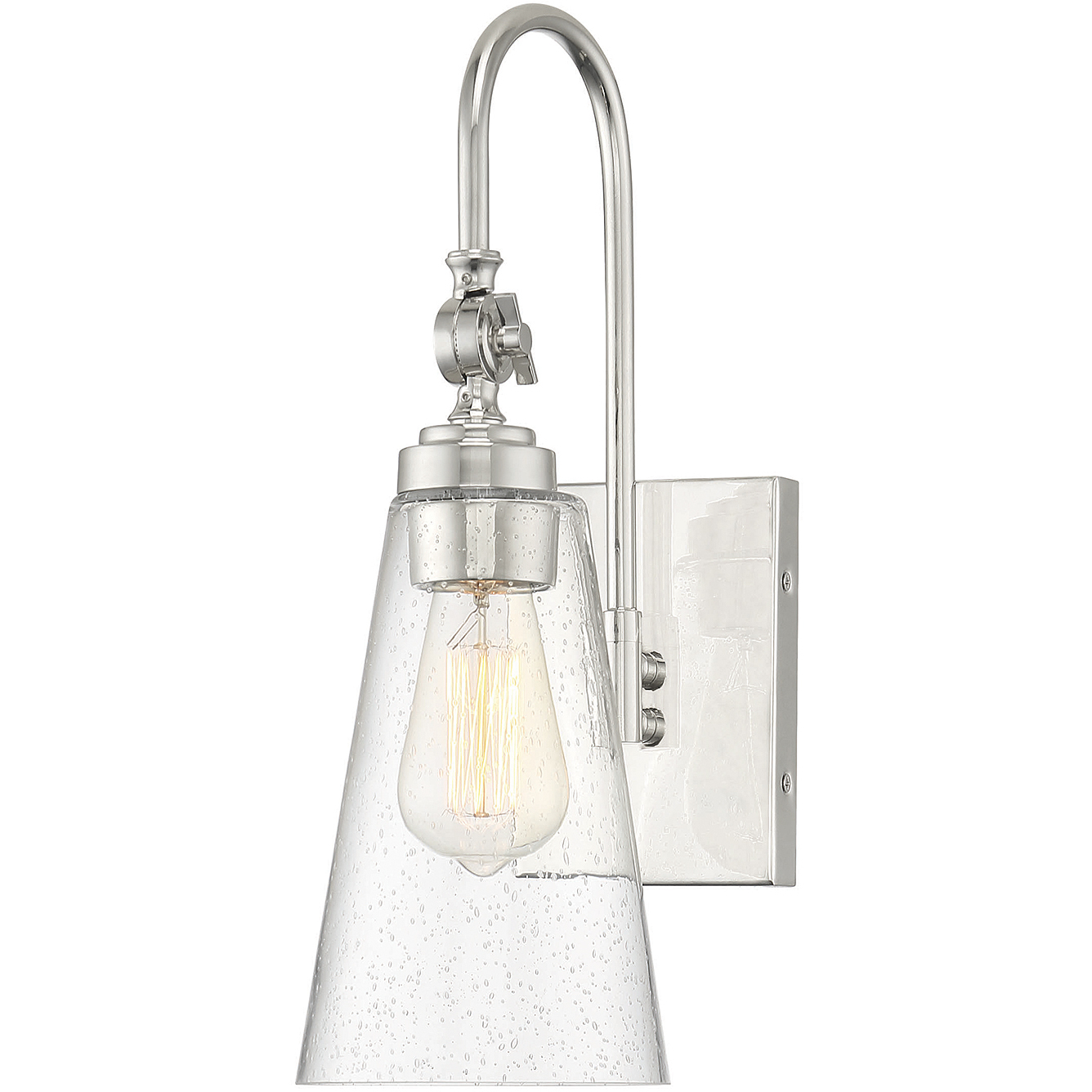 York 8.5 inch 60 watt Polished Nickel Adjustable Wall Sconce Wall Light, Essentials