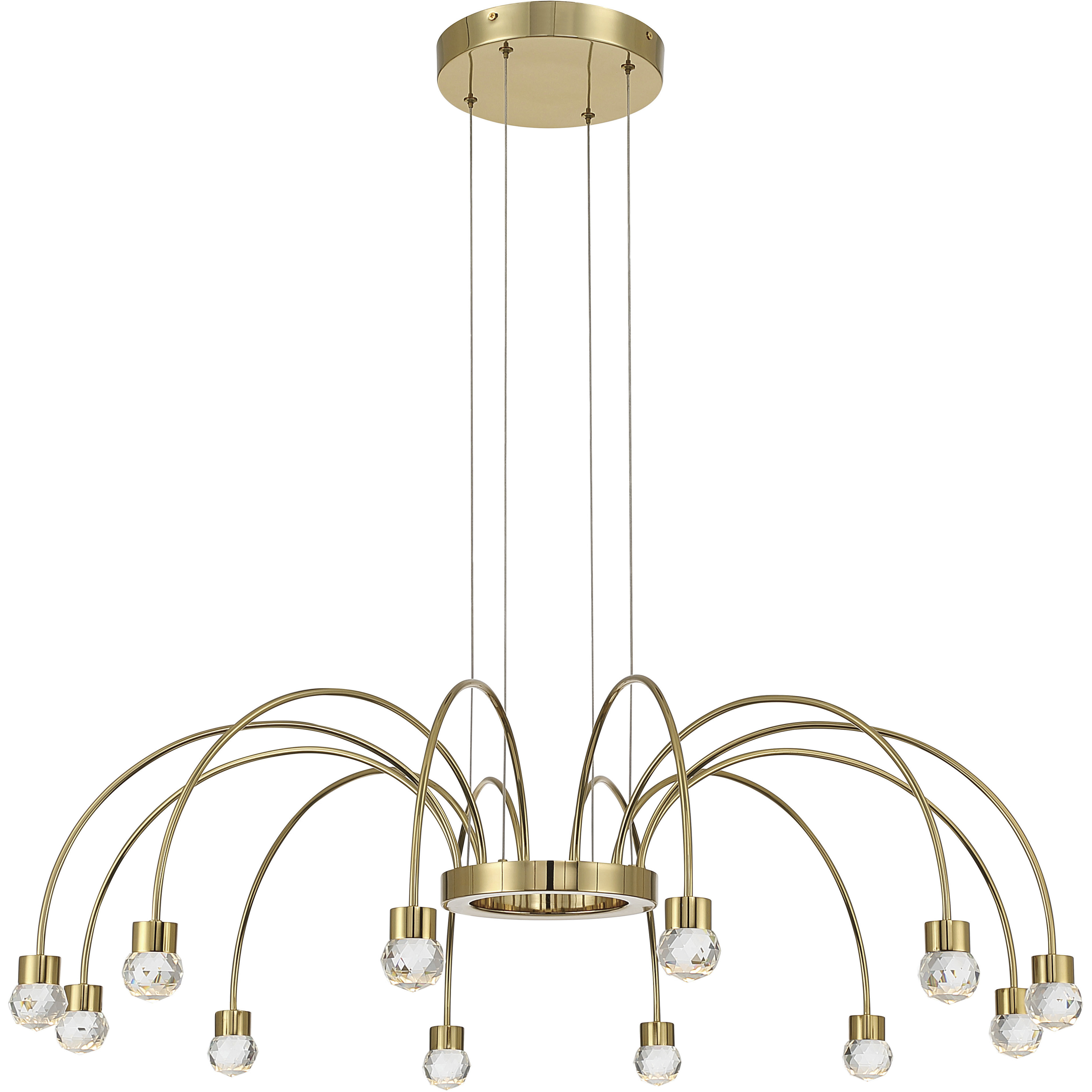 Yep Vario 12 Light 37.5 inch Titanium Gold Chandelier Ceiling Light