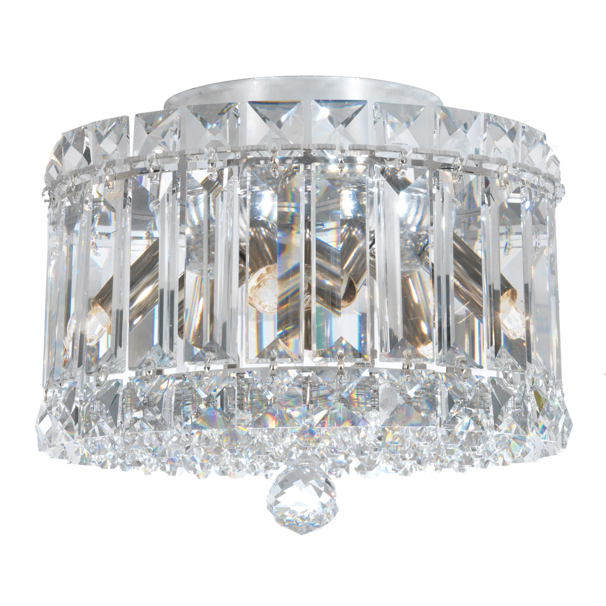 Plaza 4 Light Stainless Steel Flush Mount Ceiling Light in Radiance