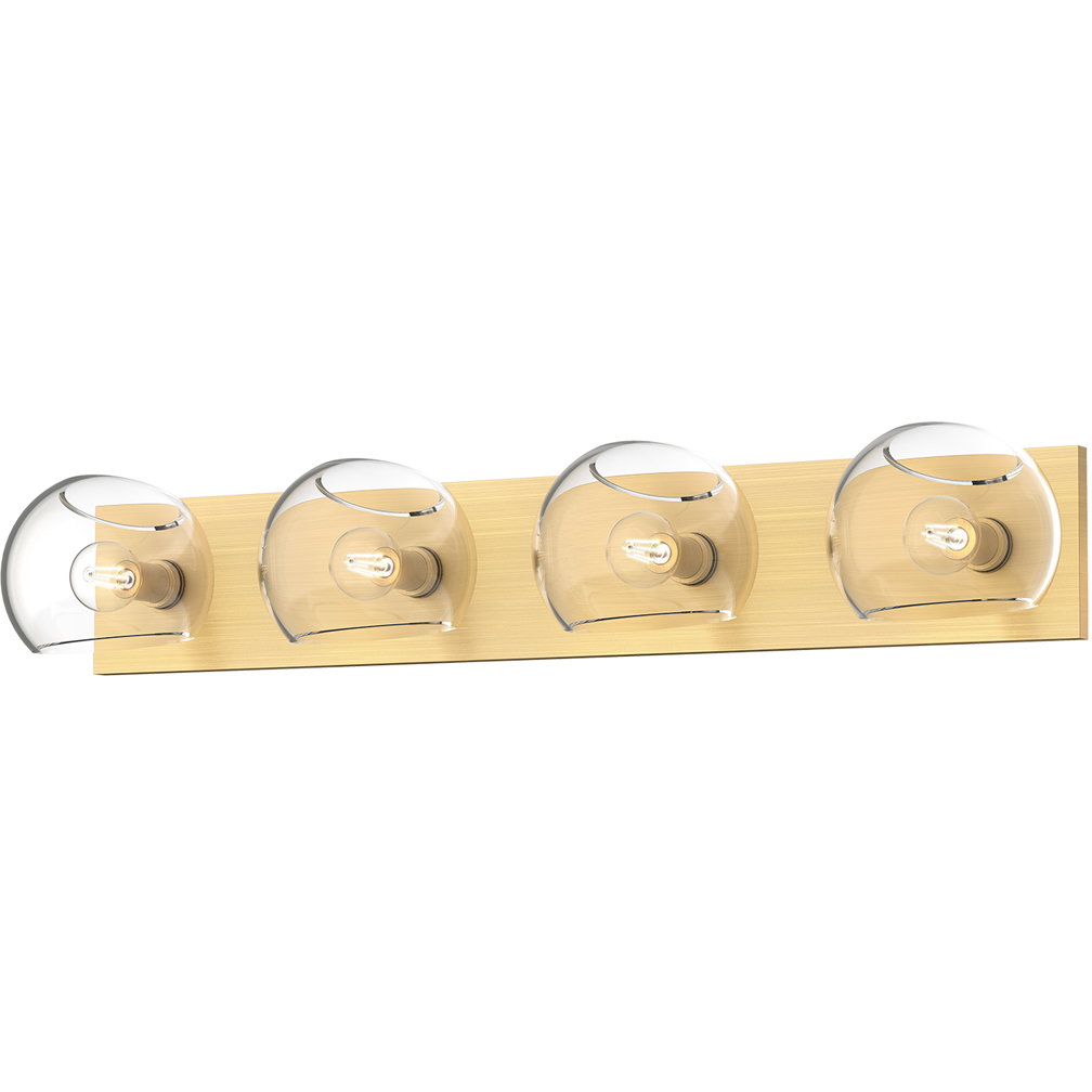 Alora Mood Willow 4 Light 31 inch Brushed Gold Vanity Light Wall Light in Clear Glass
