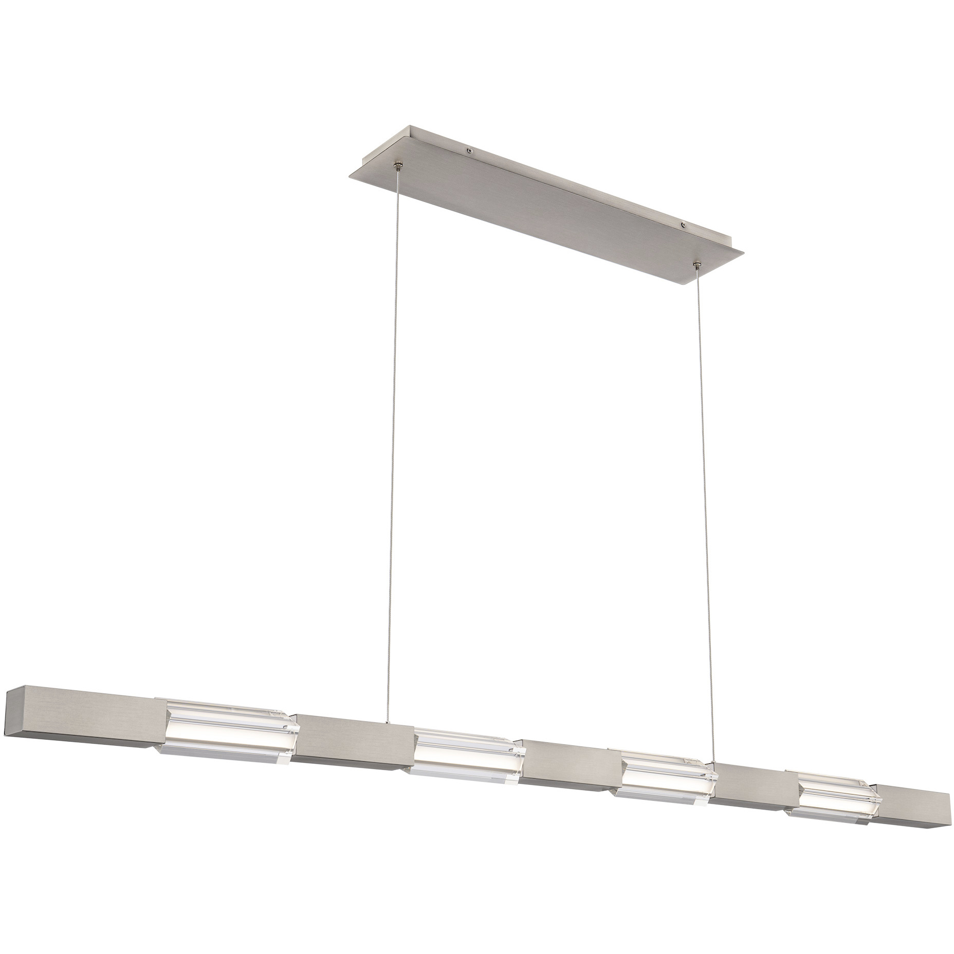 Super Star LED 60 inch Brushed Nickel Linear Pendant Ceiling Light, dweLED