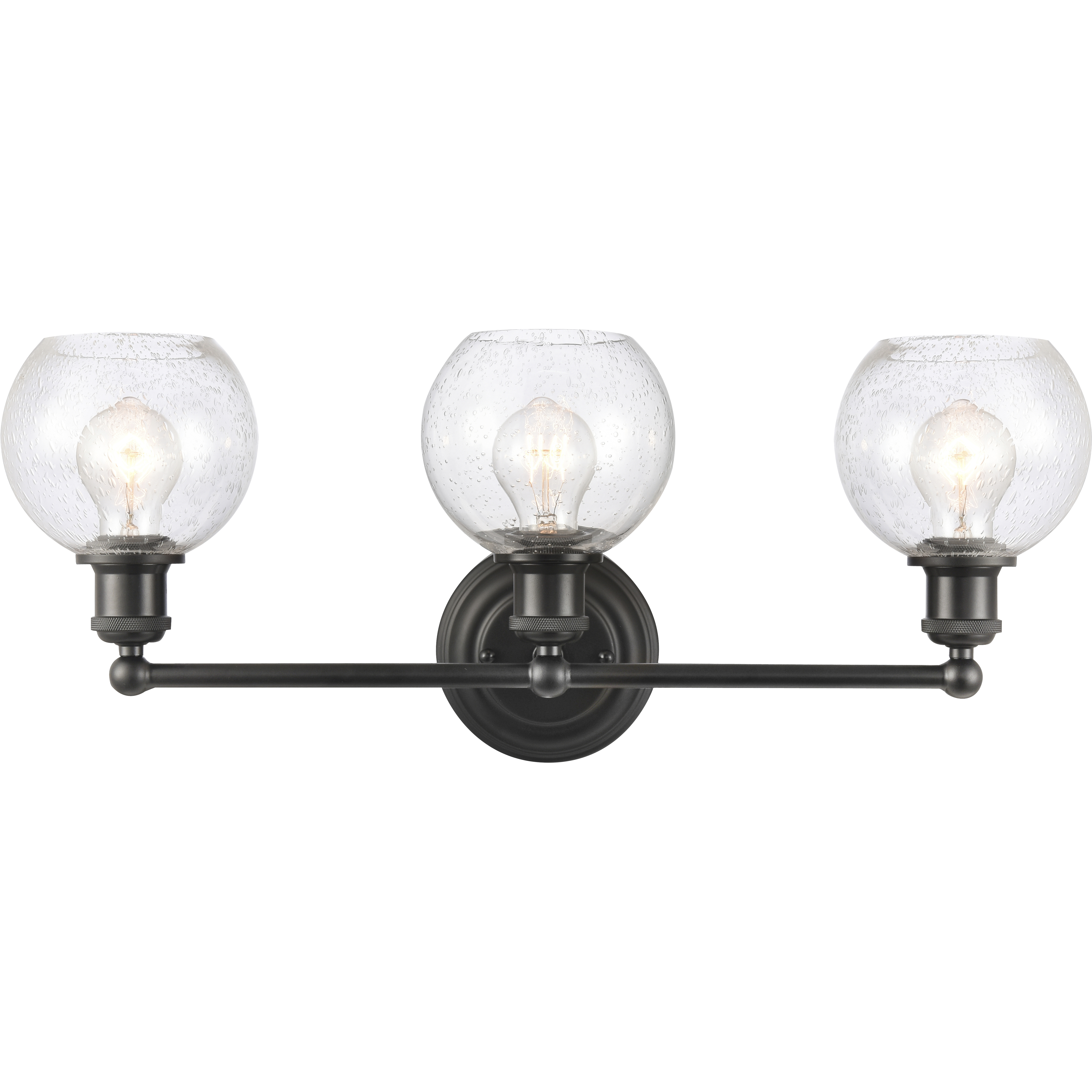 Concord LED 24 inch Matte Black Bath Vanity Light Wall Light in Seedy Glass