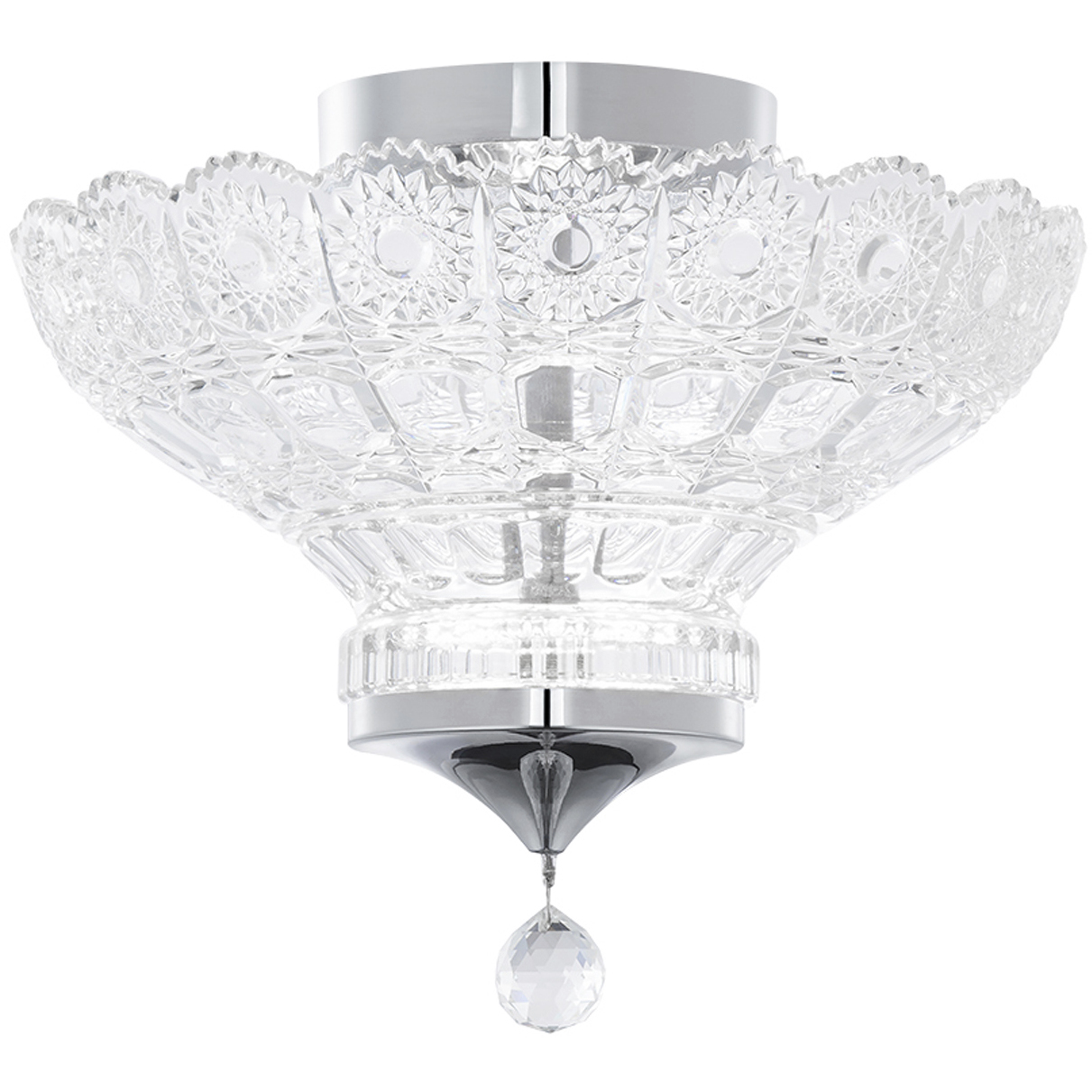 Signature Sterling LED 12 inch Polished Chrome Semi-Flush Mount Ceiling Light, Schonbek Signature