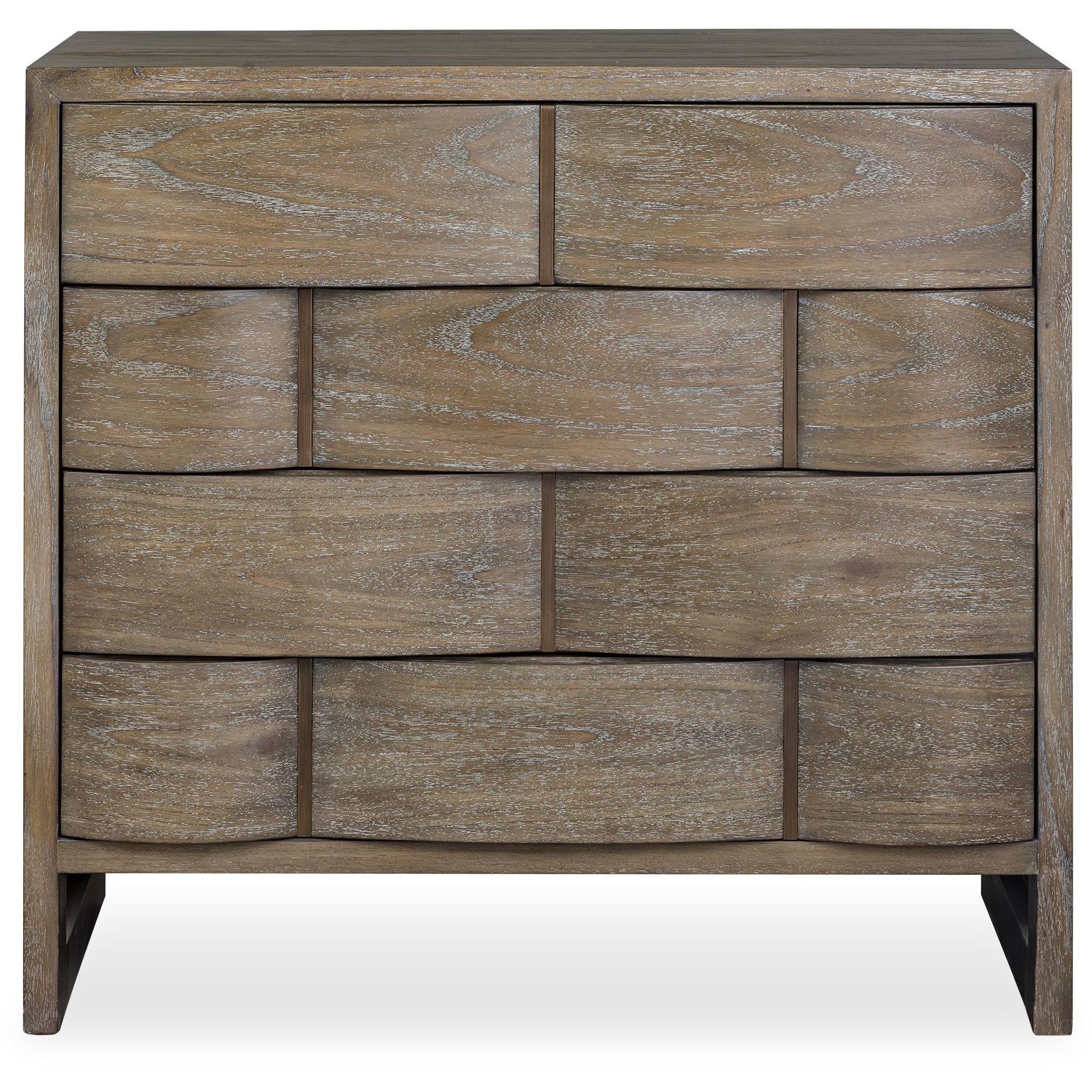Lydon Brown Mindi Wood and Antique Brass 4 Drawer Chest