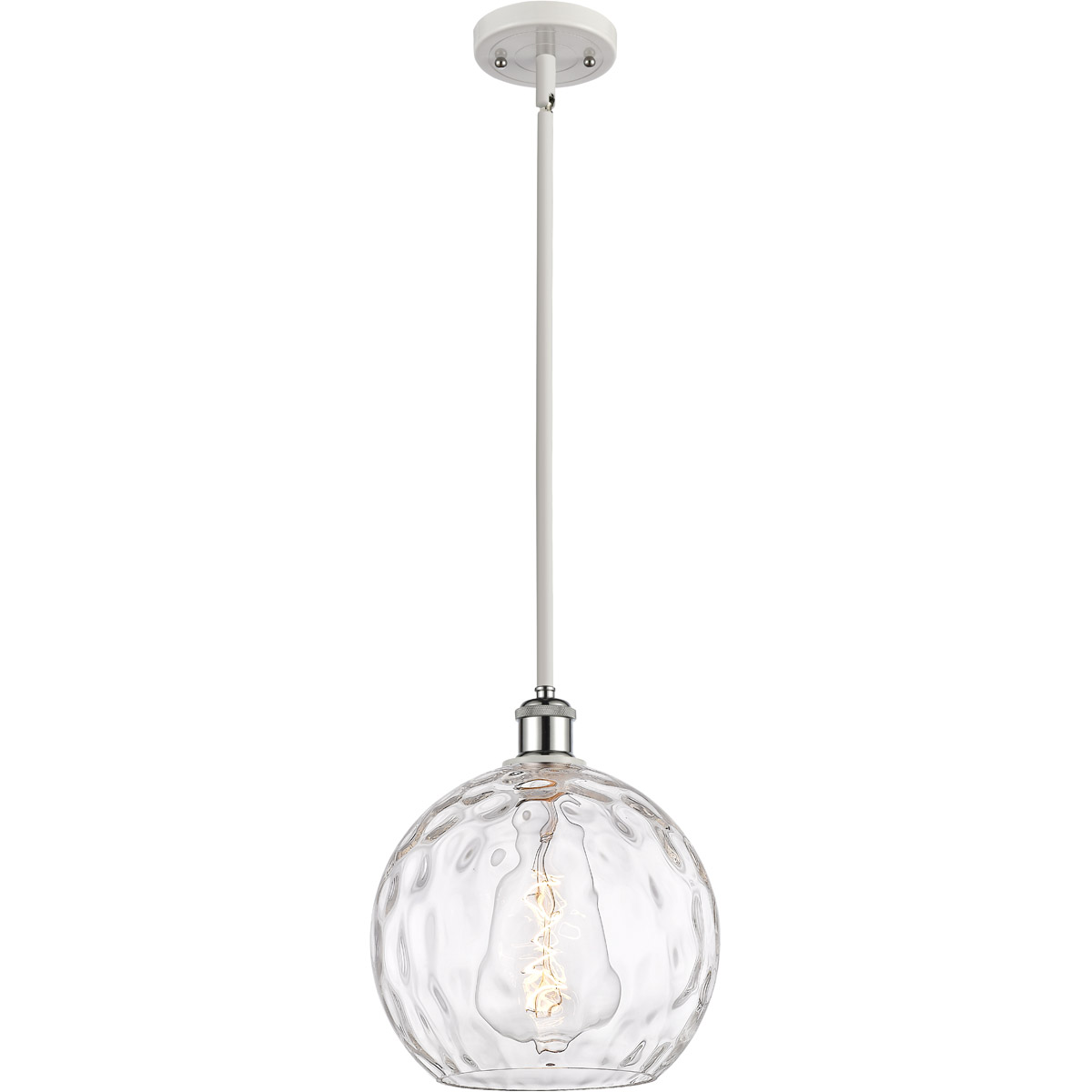 Ballston Athens Water Glass 1 Light 10 inch White and Polished Chrome Mini Pendant Ceiling Light