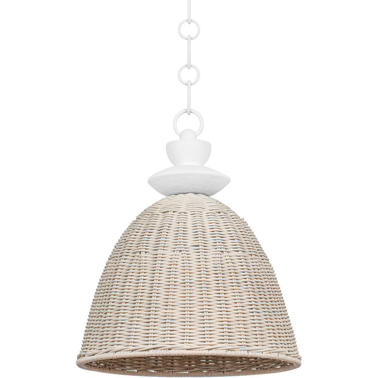 Kahn 1 Light 15 inch Gesso White Pendant Ceiling Light