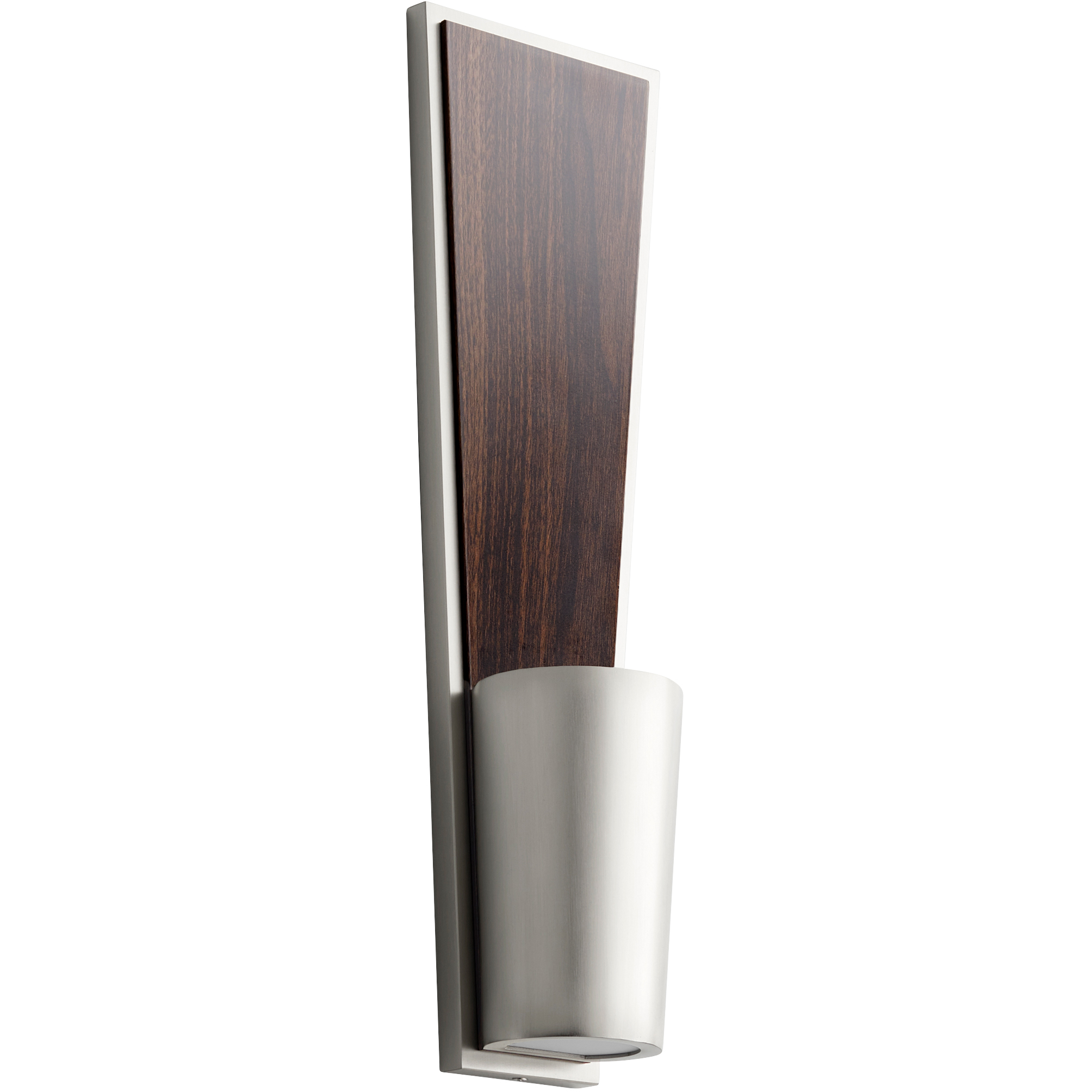Favero 2 Light 5 inch Satin Nickel/Walnut Sconce Wall Light