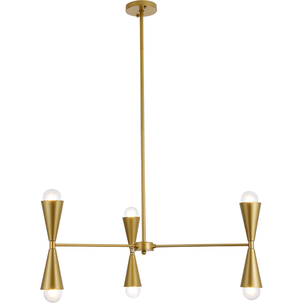 Cade 6 Light 34 inch Brass Pendant Ceiling Light