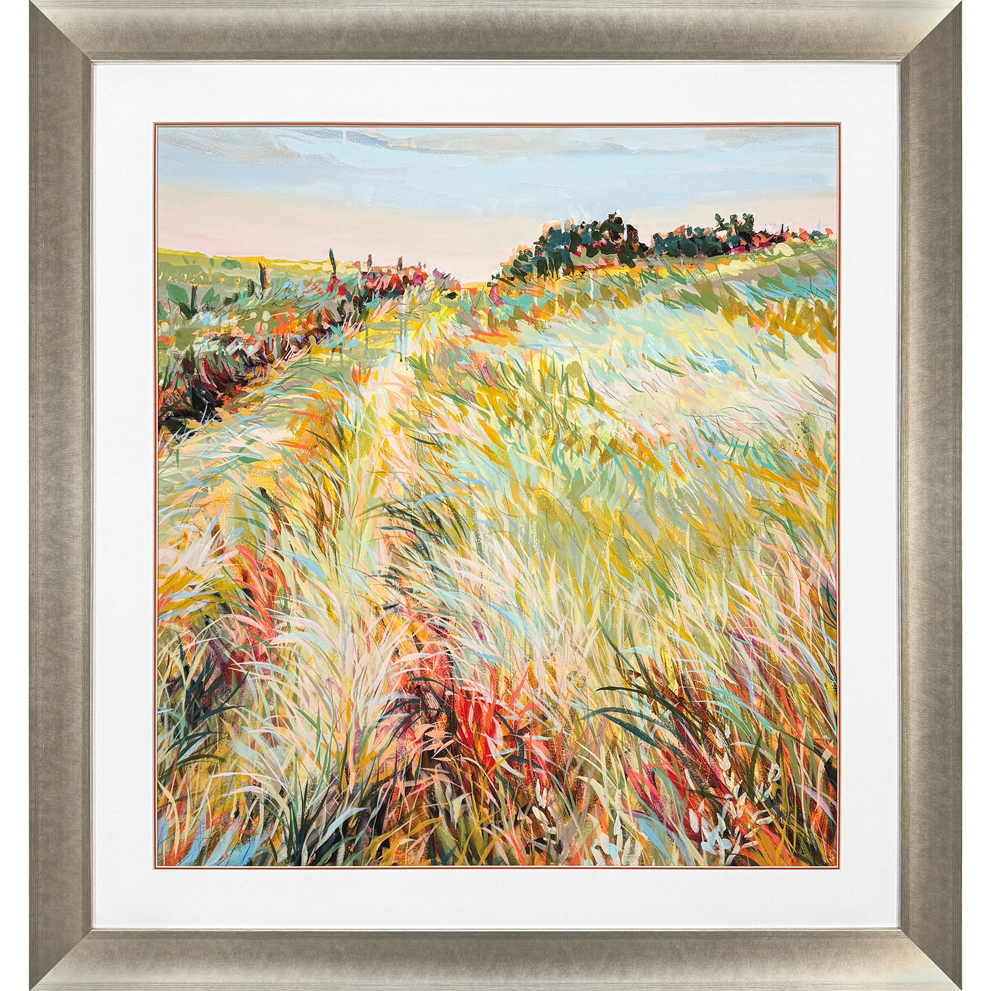 Just Here Green and Orange and Red and Yellow Framed Art