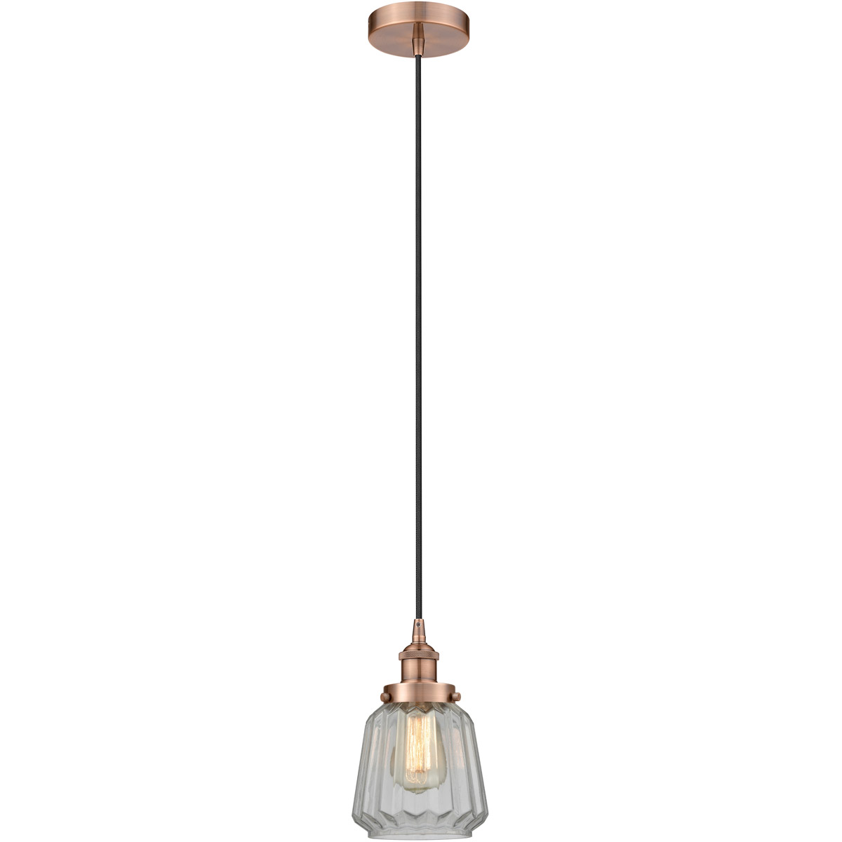 Edison Chatham 1 Light 7 inch Antique Copper Mini Pendant Ceiling Light