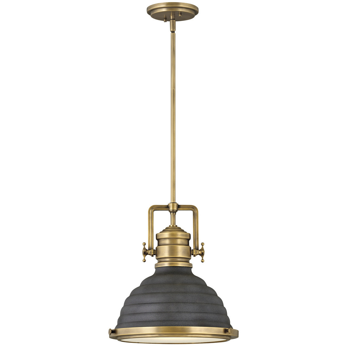 Keating 1 Light 14.25 inch Heritage Brass with Aged Zinc Indoor Pendant Ceiling Light in Heritage Brass/Aged Zinc