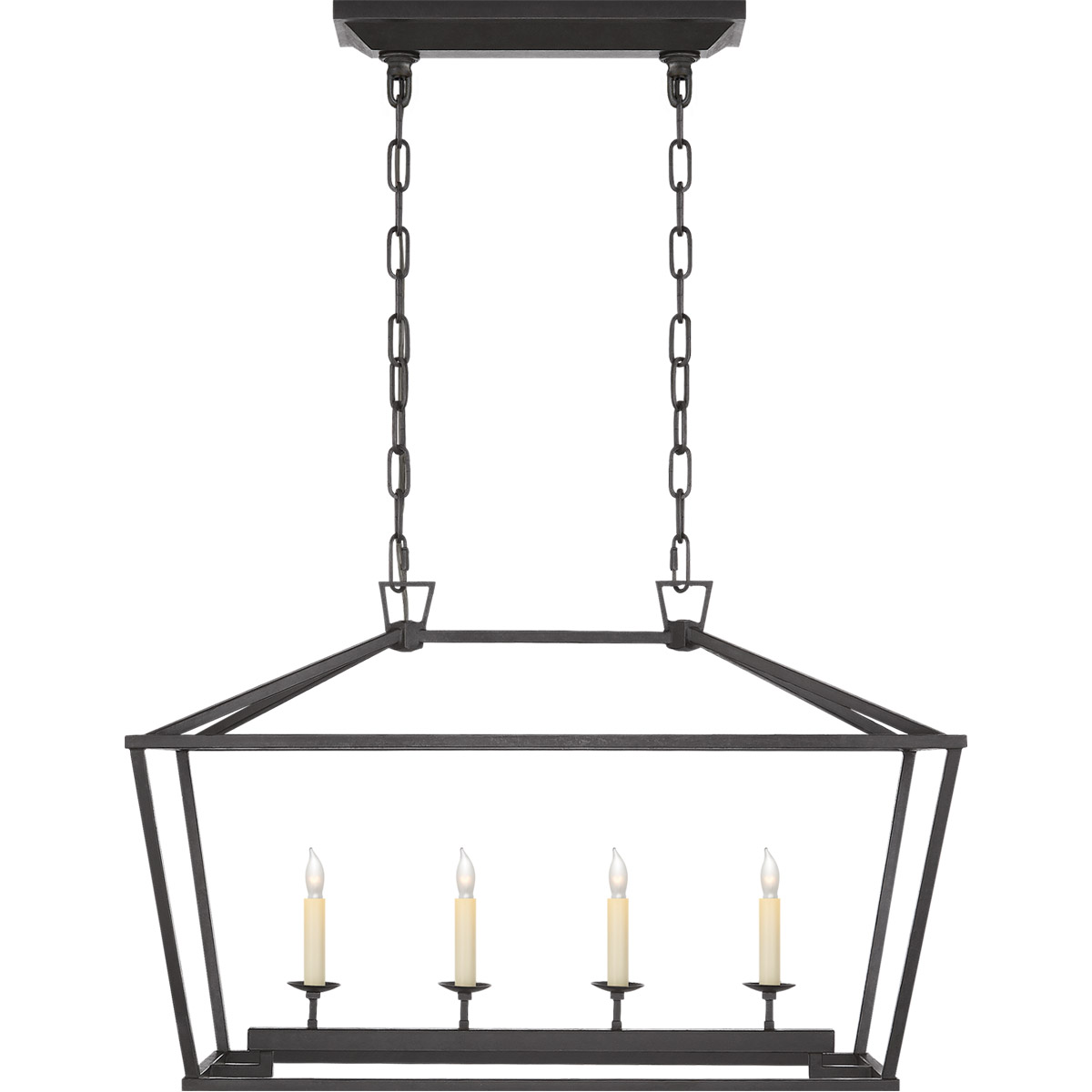 Chapman & Myers Darlana 4 Light 30 inch Aged Iron Linear Lantern Pendant Ceiling Light, Small