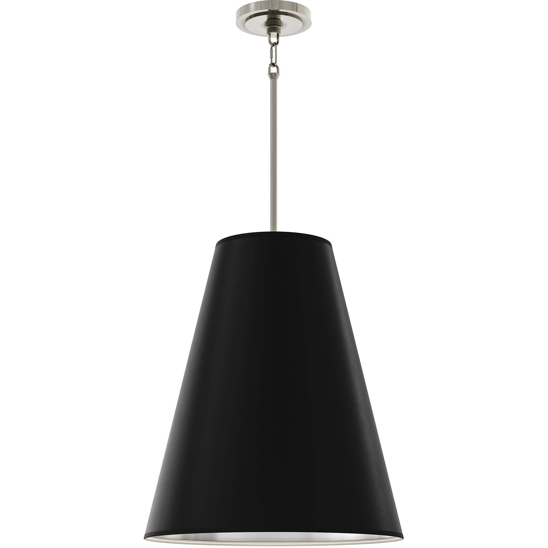 Chrissy 4 Light 18 inch Polished Nickel Island Pendant Ceiling Light in Matte Obsidian With Matte Silver