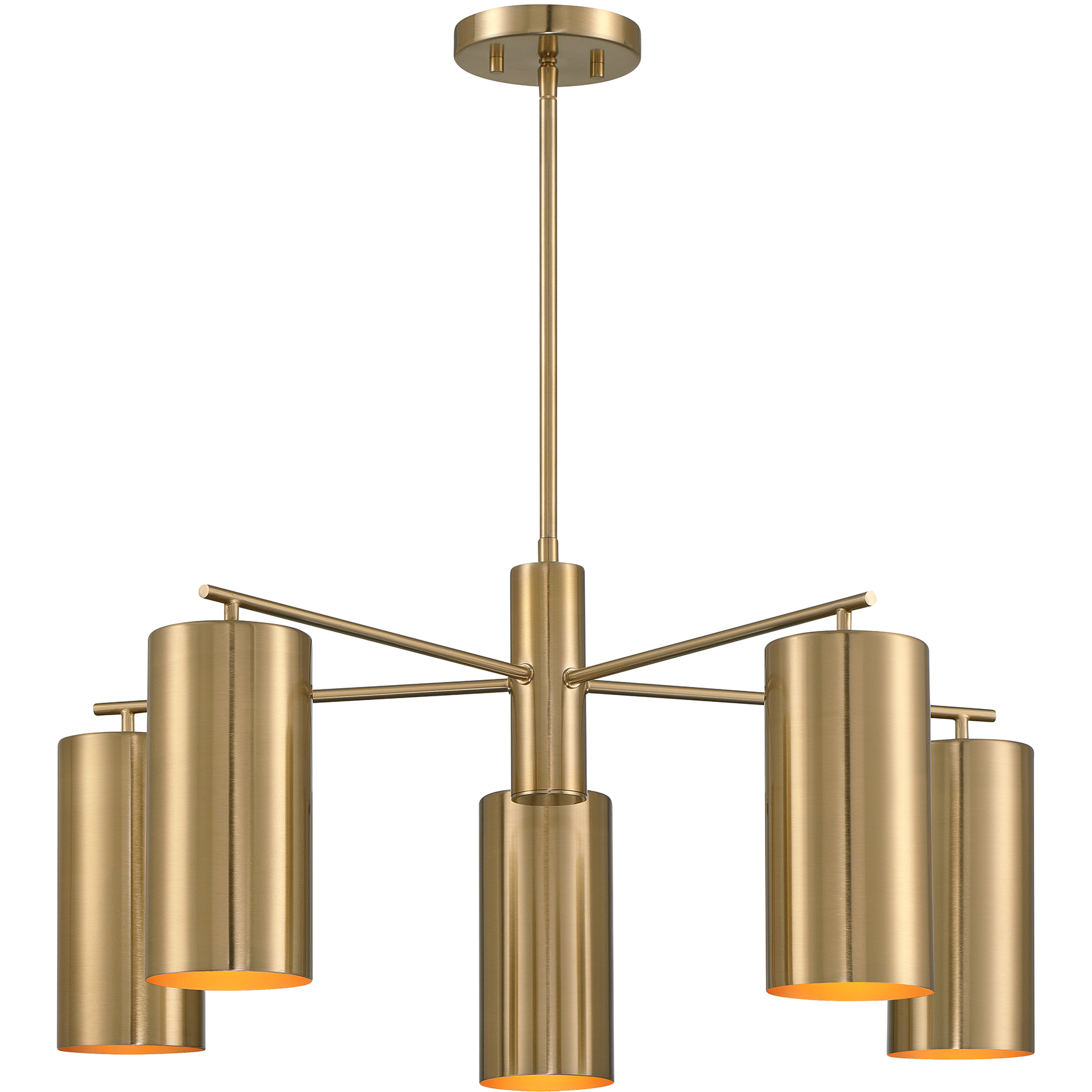 Lio 5 Light 28 inch Noble Brass Chandelier Ceiling Light