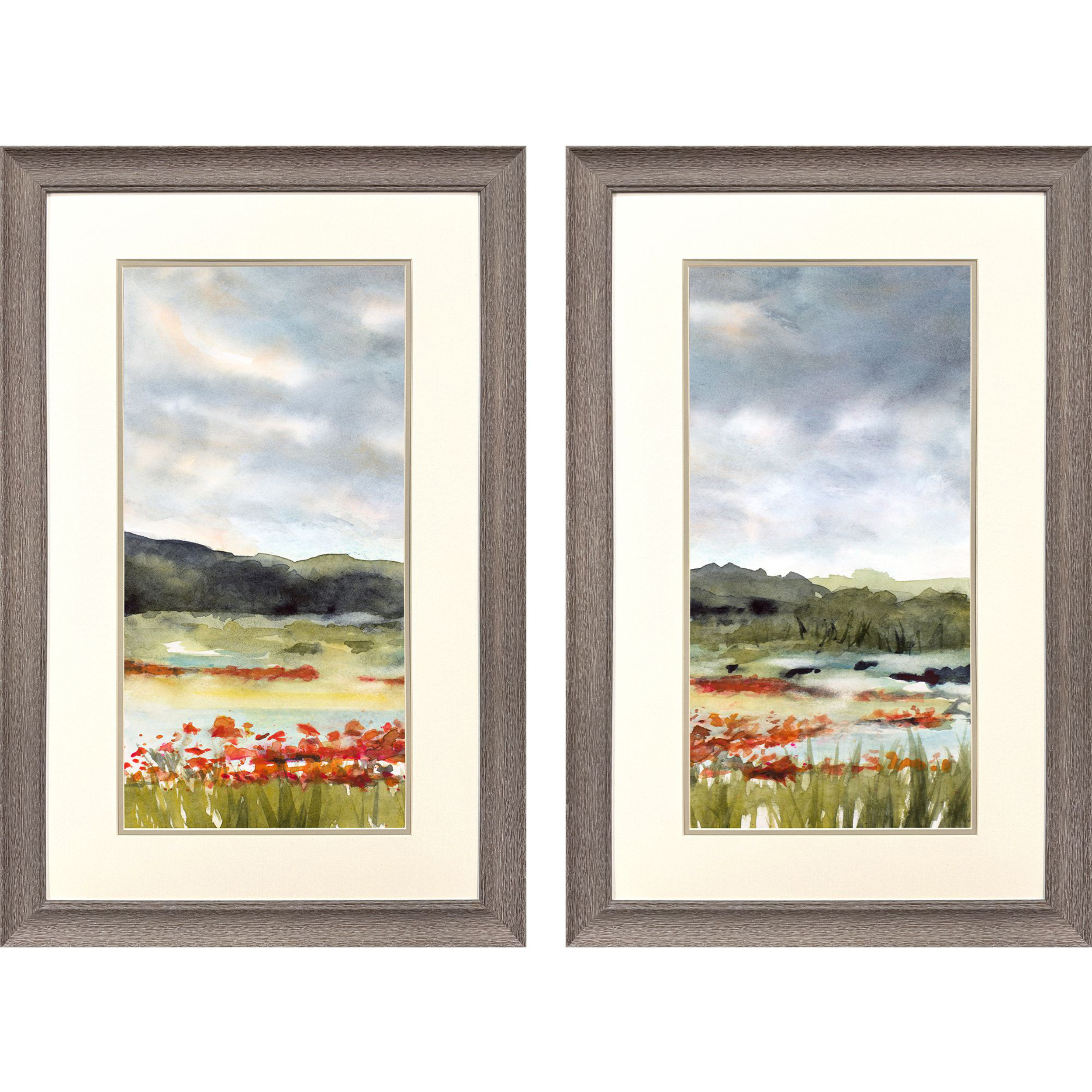 Spring Awaits Green and Gray and Red and Multi Framed Art, Propac