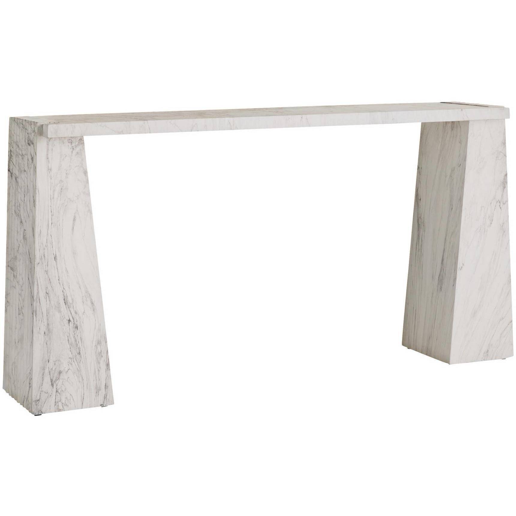 Antonine 63 inch White Faux Marble Console