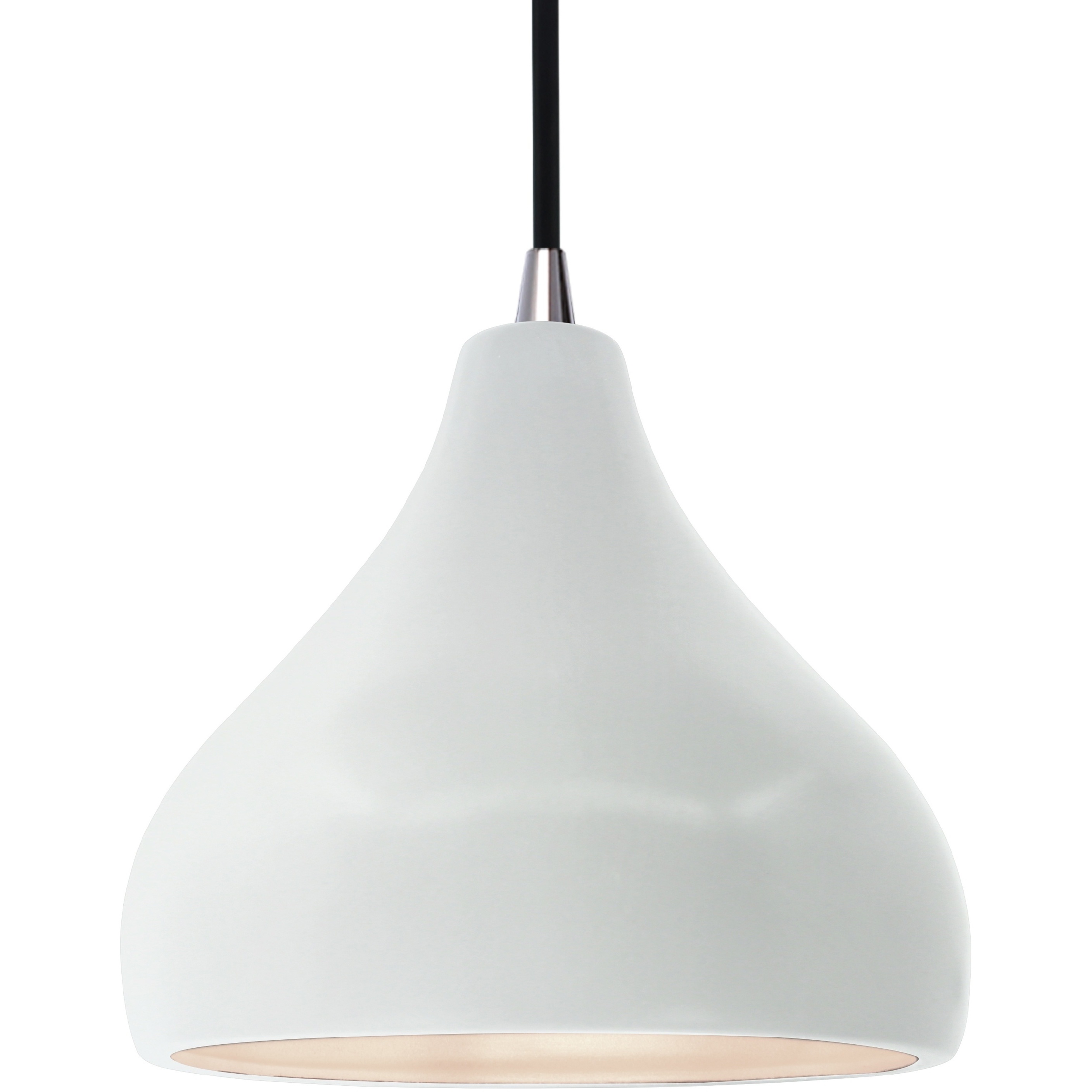 Radiance LED 11.5 inch Gloss White and Brushed Nickel Pendant Ceiling Light