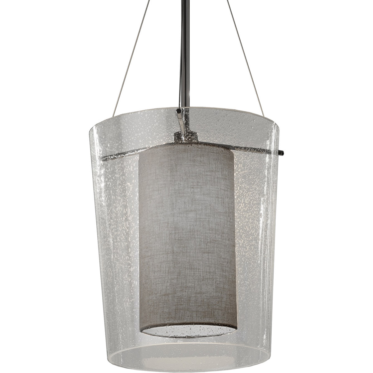 Textile LED 12 inch Brushed Nickel Pendant Ceiling Light