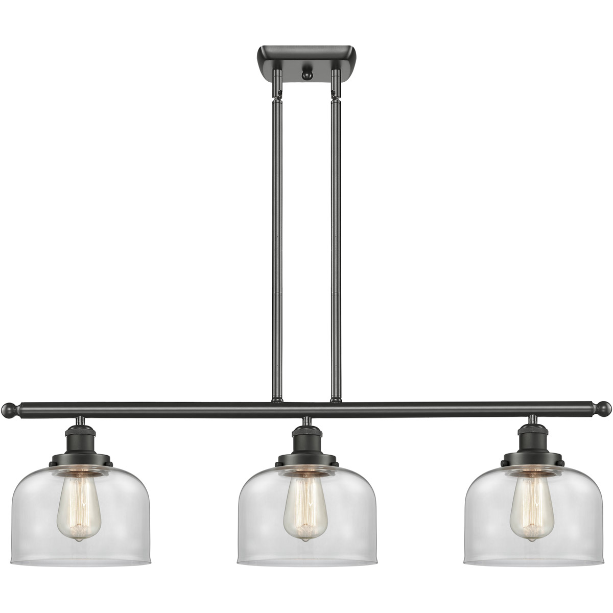 Ballston Large Bell LED 36 inch Oil Rubbed Bronze Island Light Ceiling Light in Clear Glass, Ballston