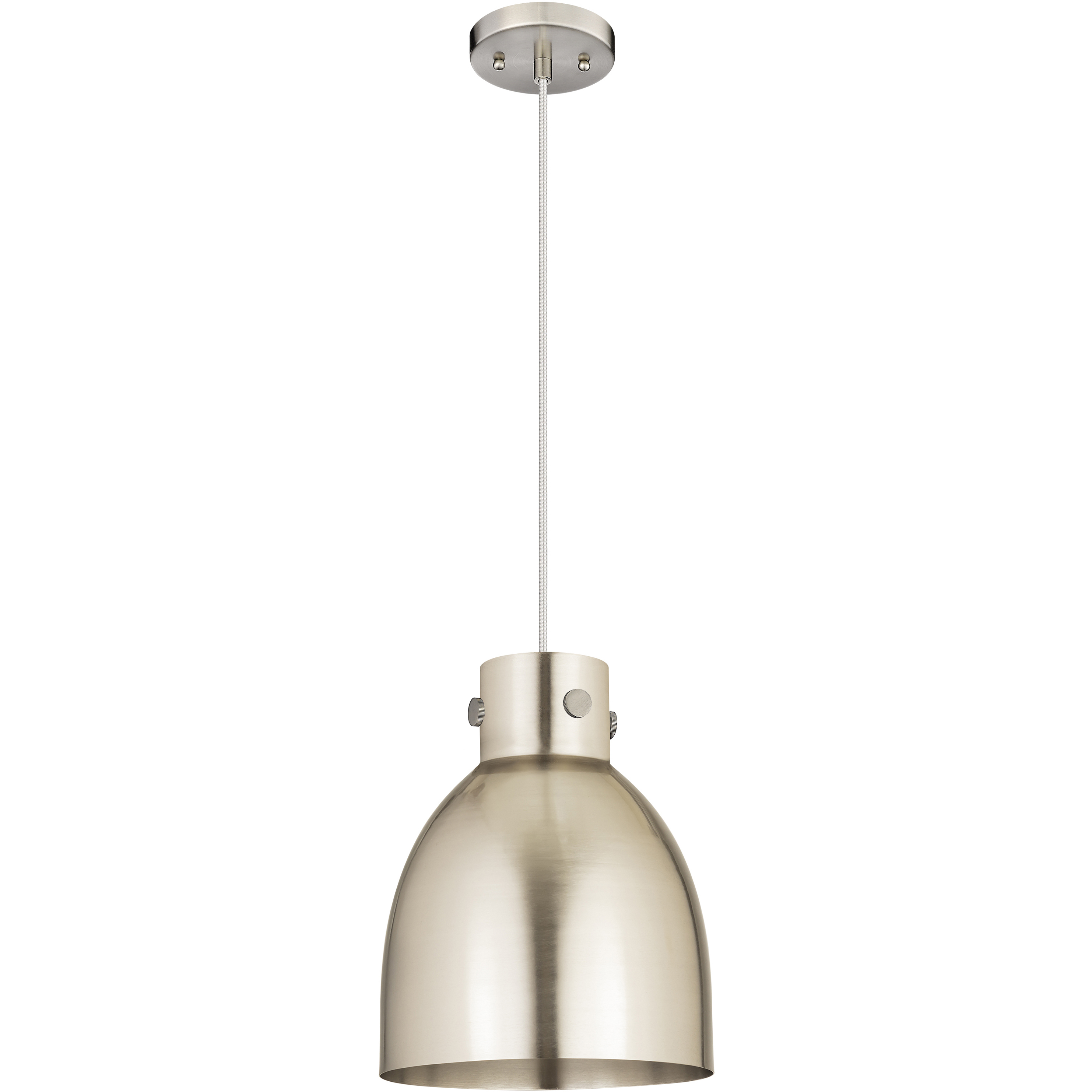 Newton Bell 1 Light 10 inch Satin Nickel Pendant Ceiling Light