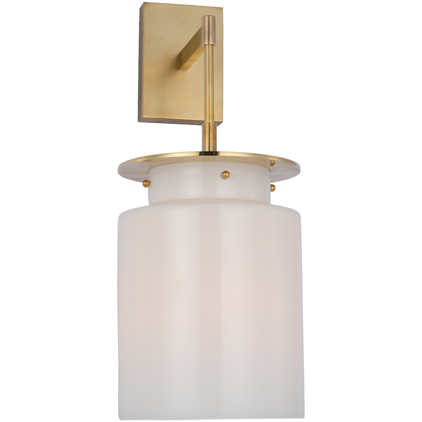 Ray Booth Elias LED 9 inch Antique-Burnished Brass Sconce Wall Light in White Glass