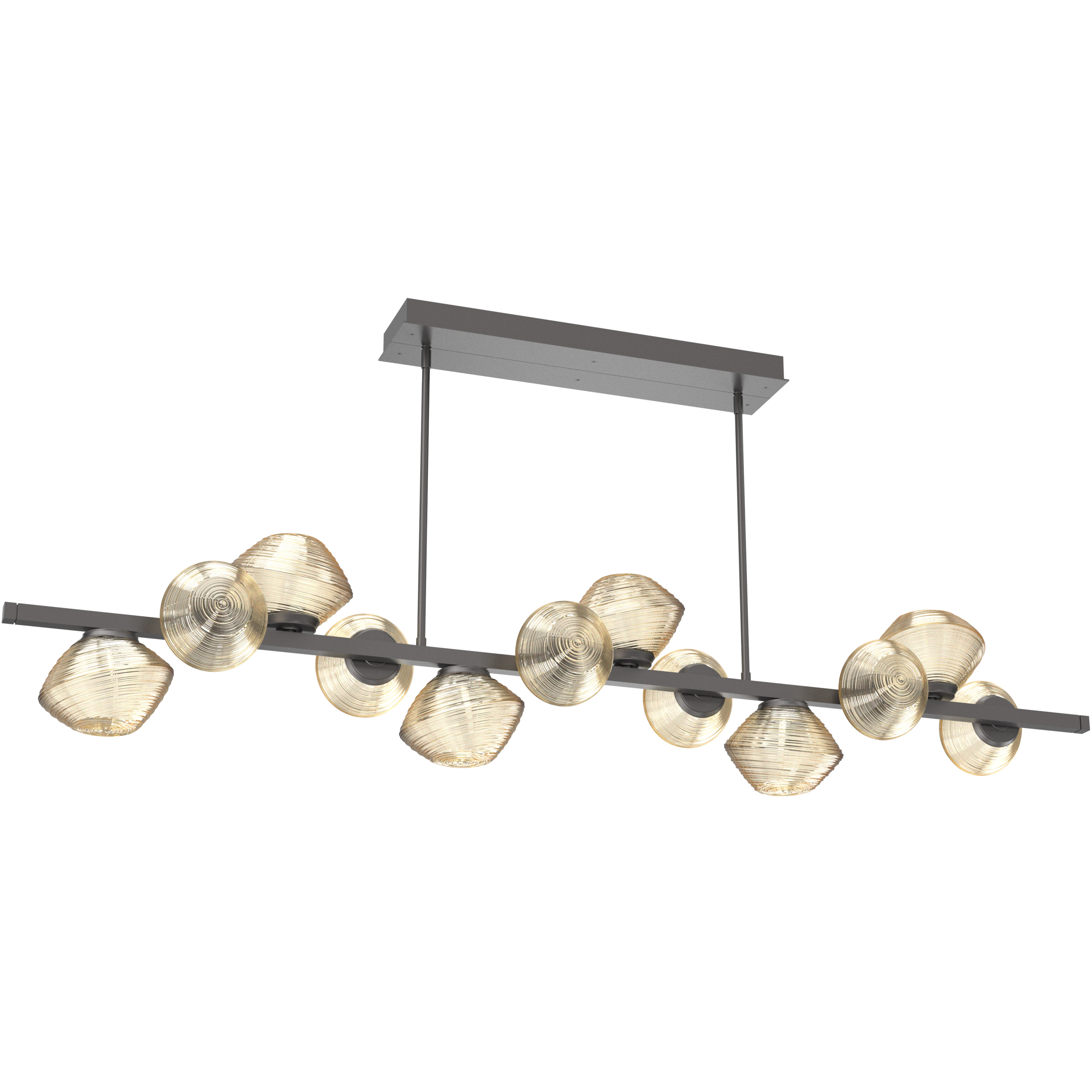 Mesa LED 72 inch Graphite Chandelier Ceiling Light in 3000K LED, Amber, Twisted Branch