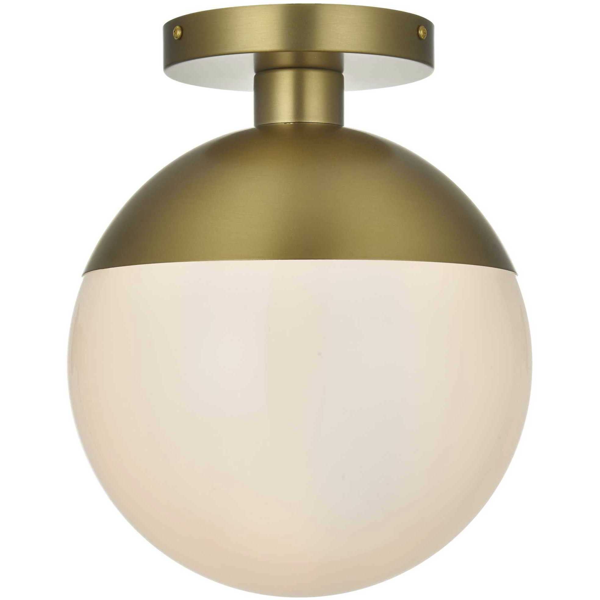 Eclipse 1 Light 10 inch Satin Gold Flush Mount Ceiling Light