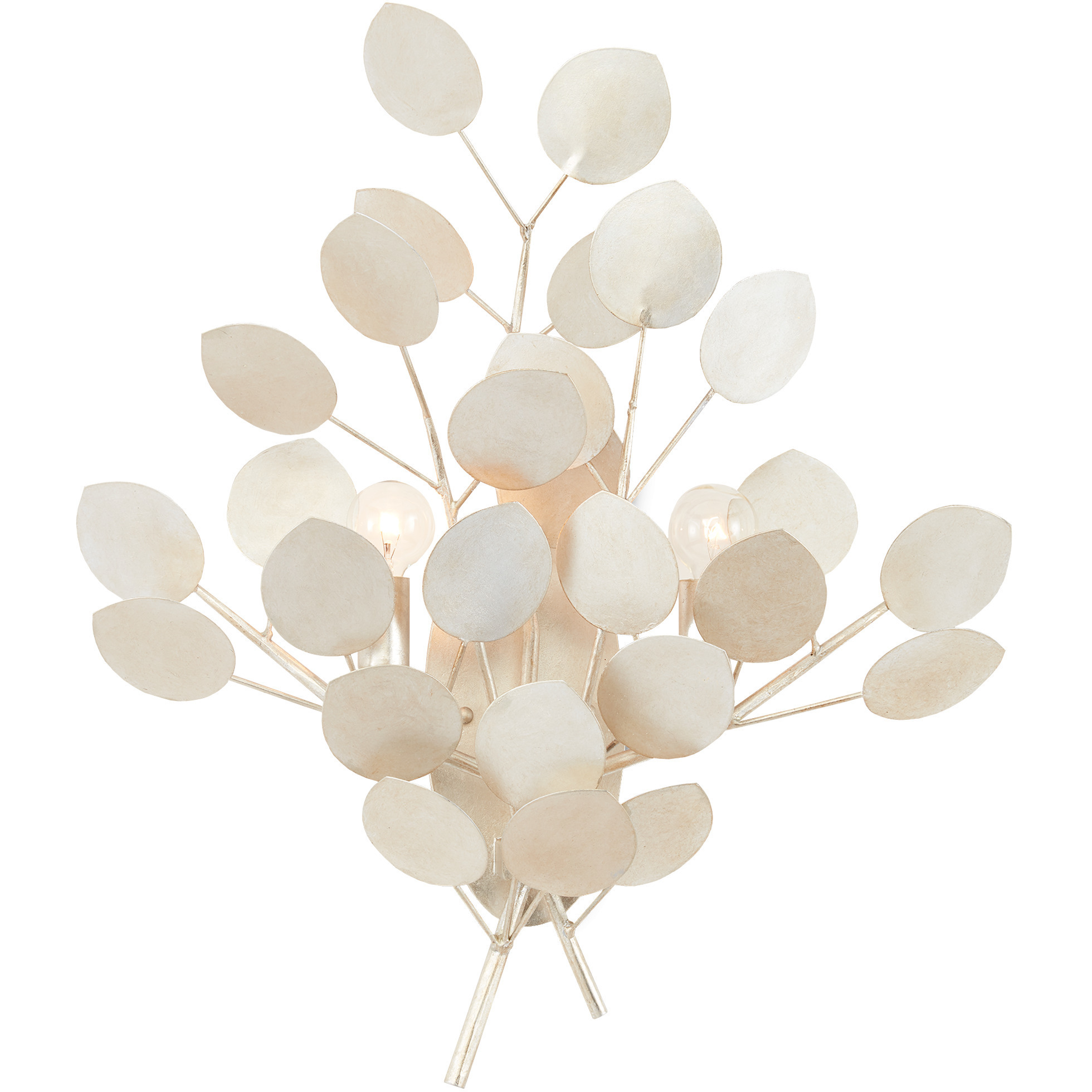 Lunaria 2 Light 20.75 inch Contemporary Silver Leaf Wall Sconce Wall Light