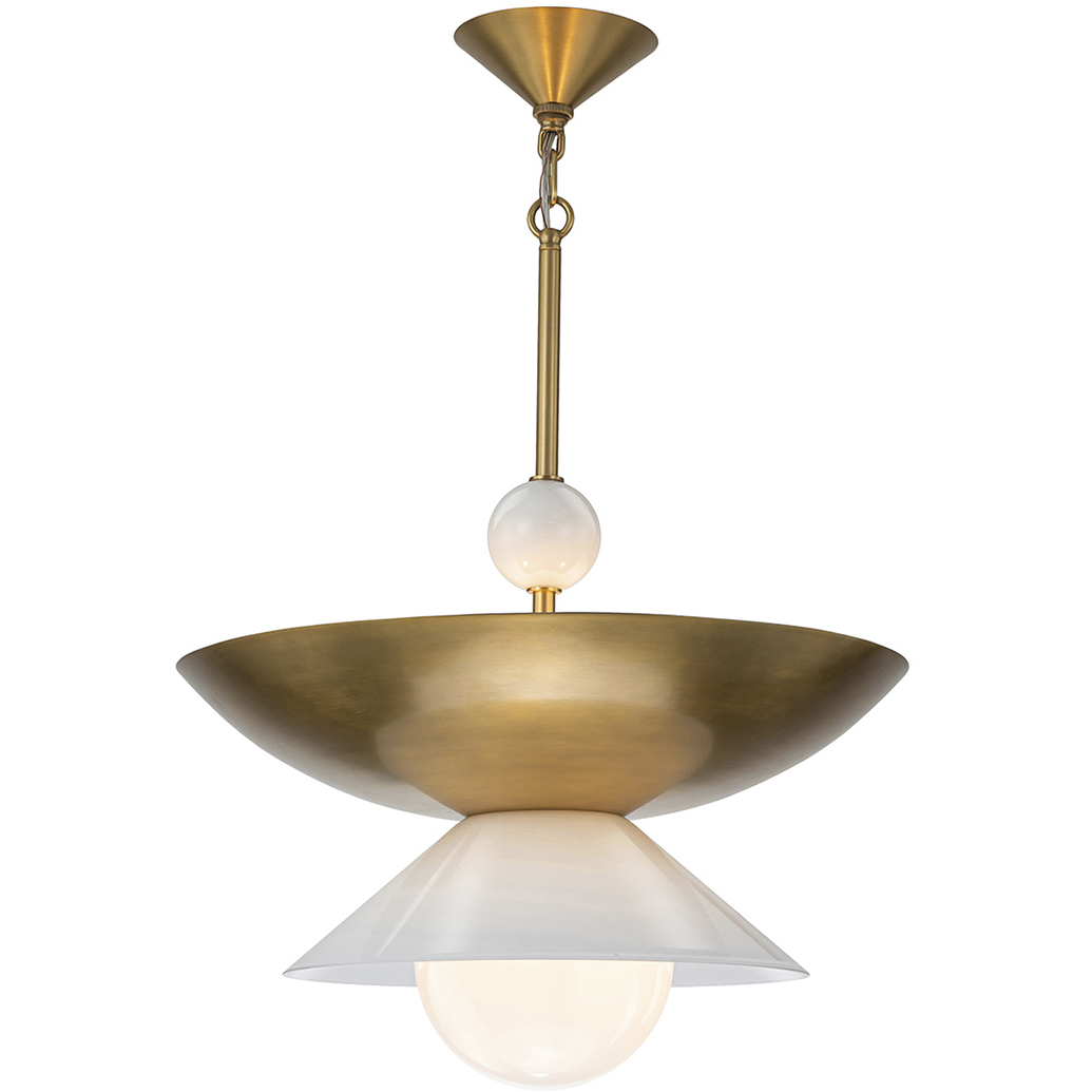 Saucer 1 Light 20 inch Aged Brass Pendant Ceiling Light in 4