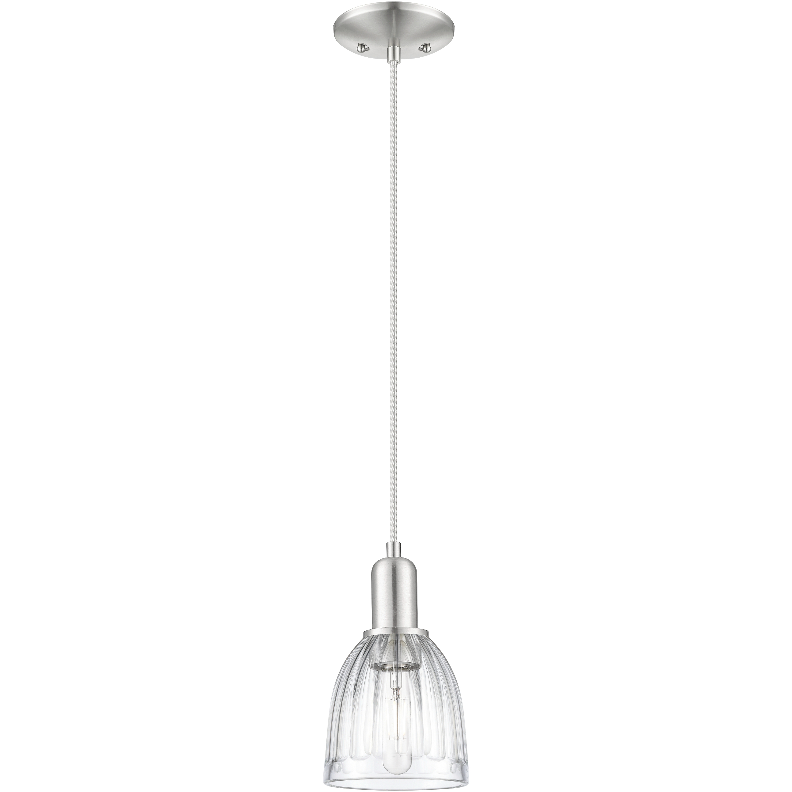 Arcadia Brookfield 1 Light 5.75 inch Brushed Satin Nickel Mini Pendant Ceiling Light