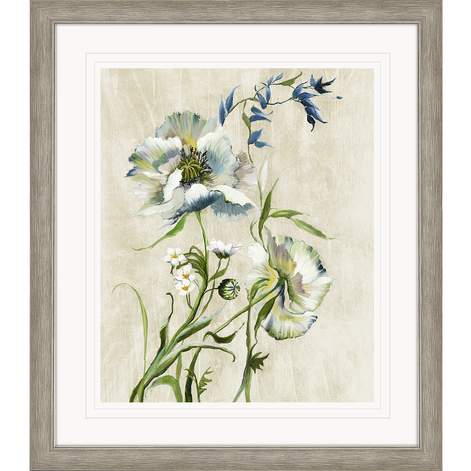 Sunny Day Green and Blue and White Framed Art