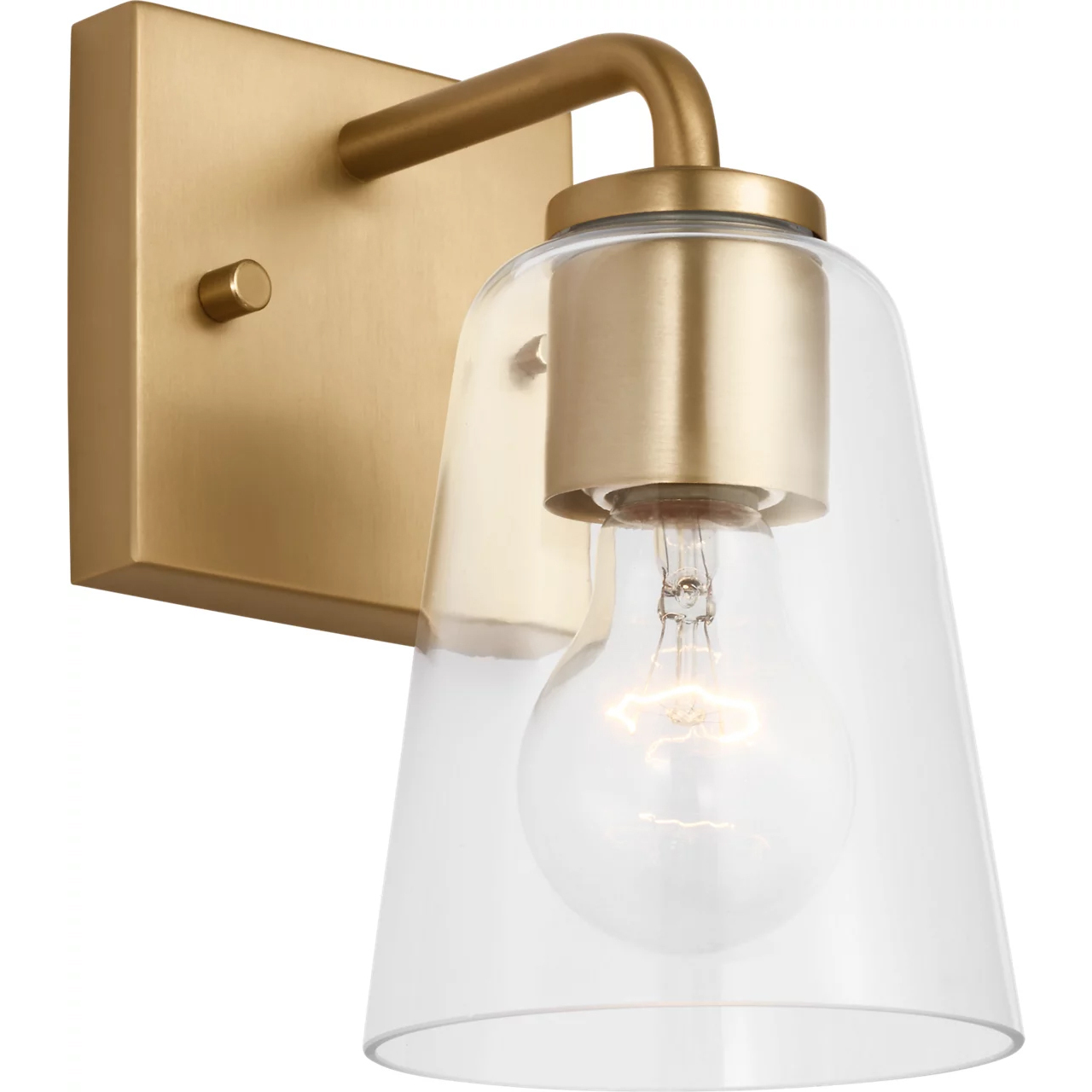 Miles 1 Light 4.5 inch Satin Brass Vanity Light Wall Light, Small