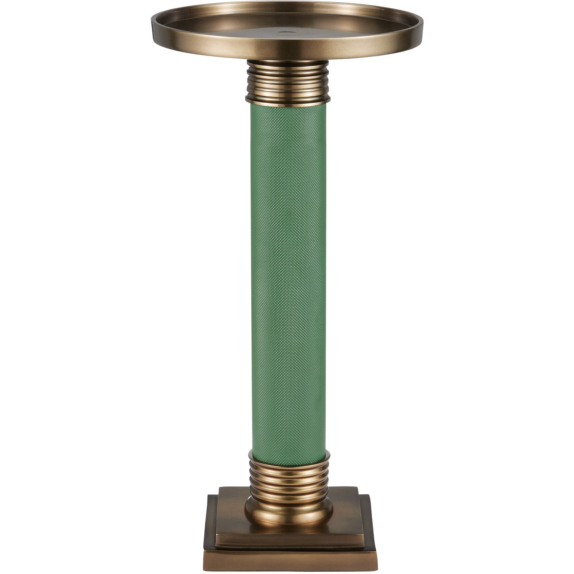 Gavin 11 inch Green and Antique Brass Accent Table