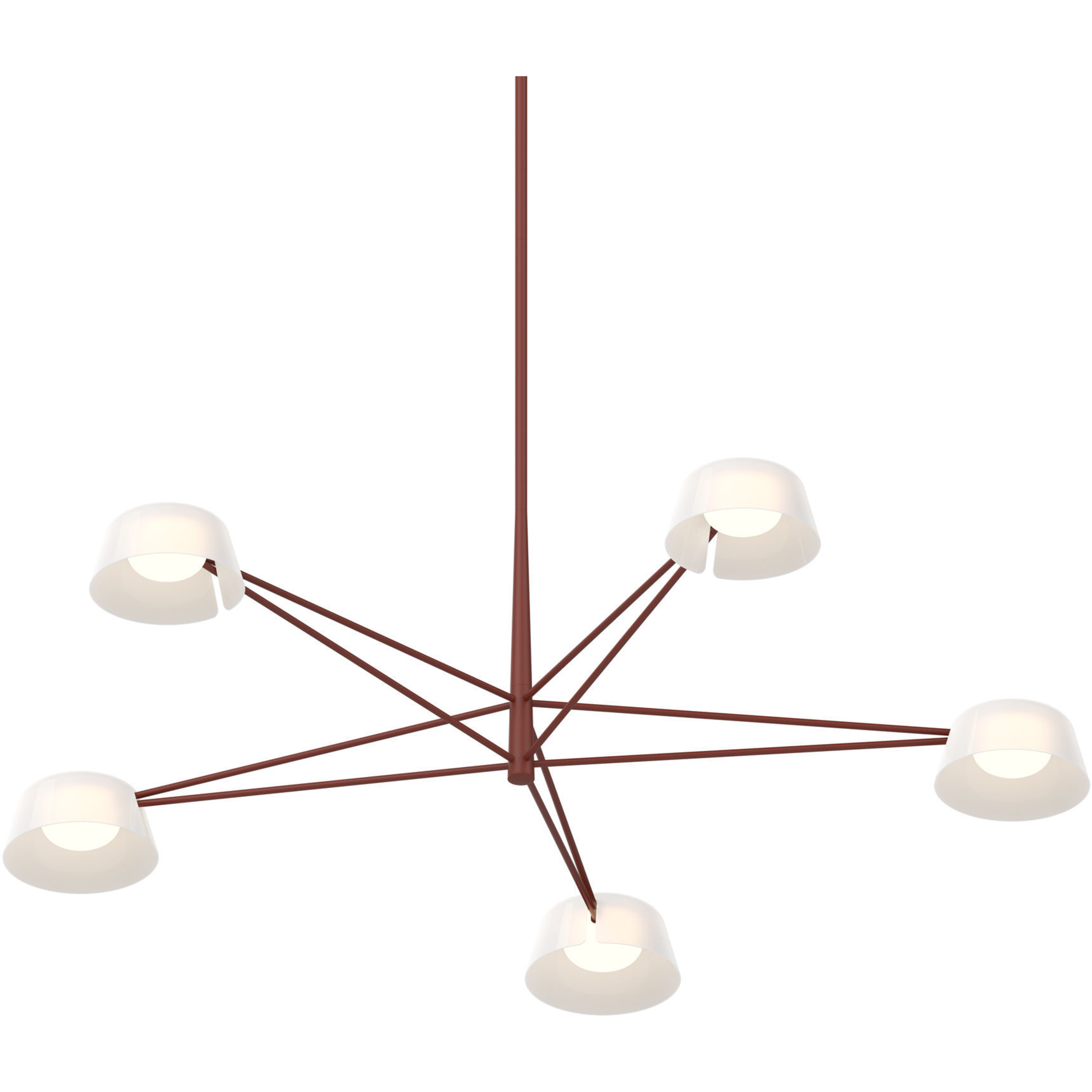 Ray LED 45.25 inch Oxide Red Chandelier Ceiling Light in Opal White
