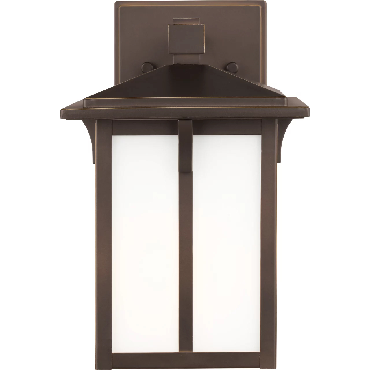 Tomek 1 Light 10.63 inch Antique Bronze Outdoor Wall Lantern in Etched White Glass, Small