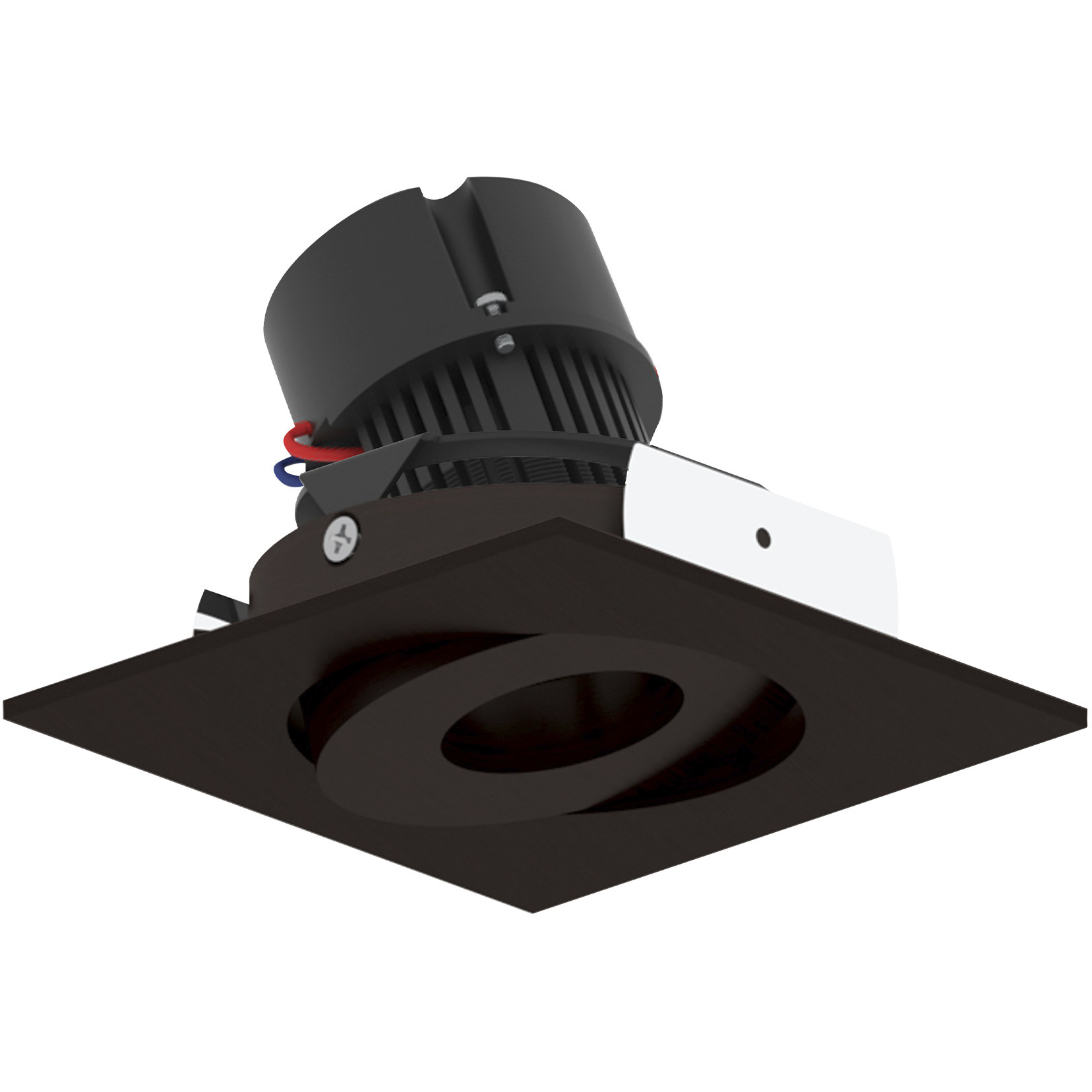 Pearl Bronze LED Square Adjustable Gimbal Retrofit in 4000K, 4" Retrofit