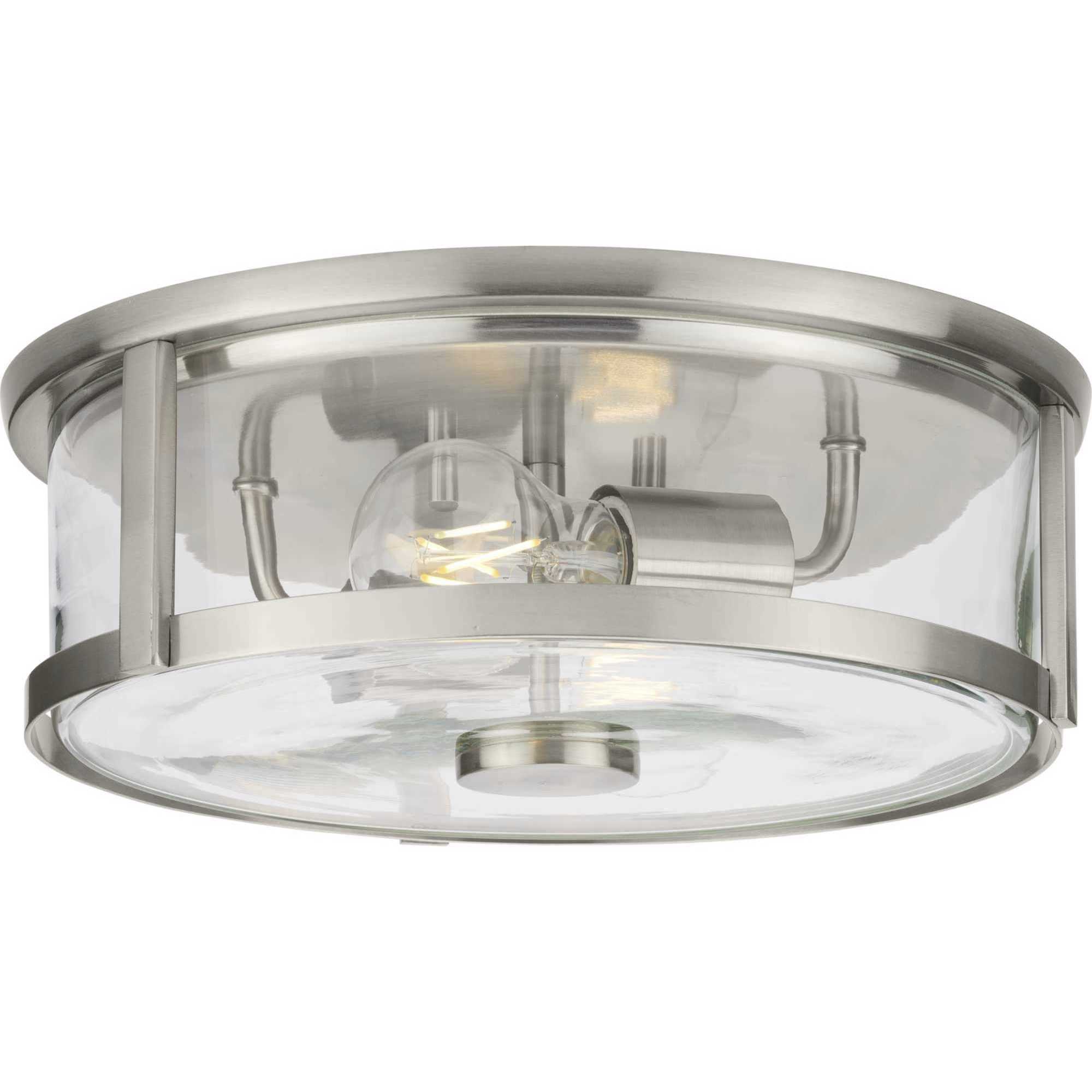Gilliam 2 Light 12.62 inch Brushed Nickel Flushmount Ceiling Light